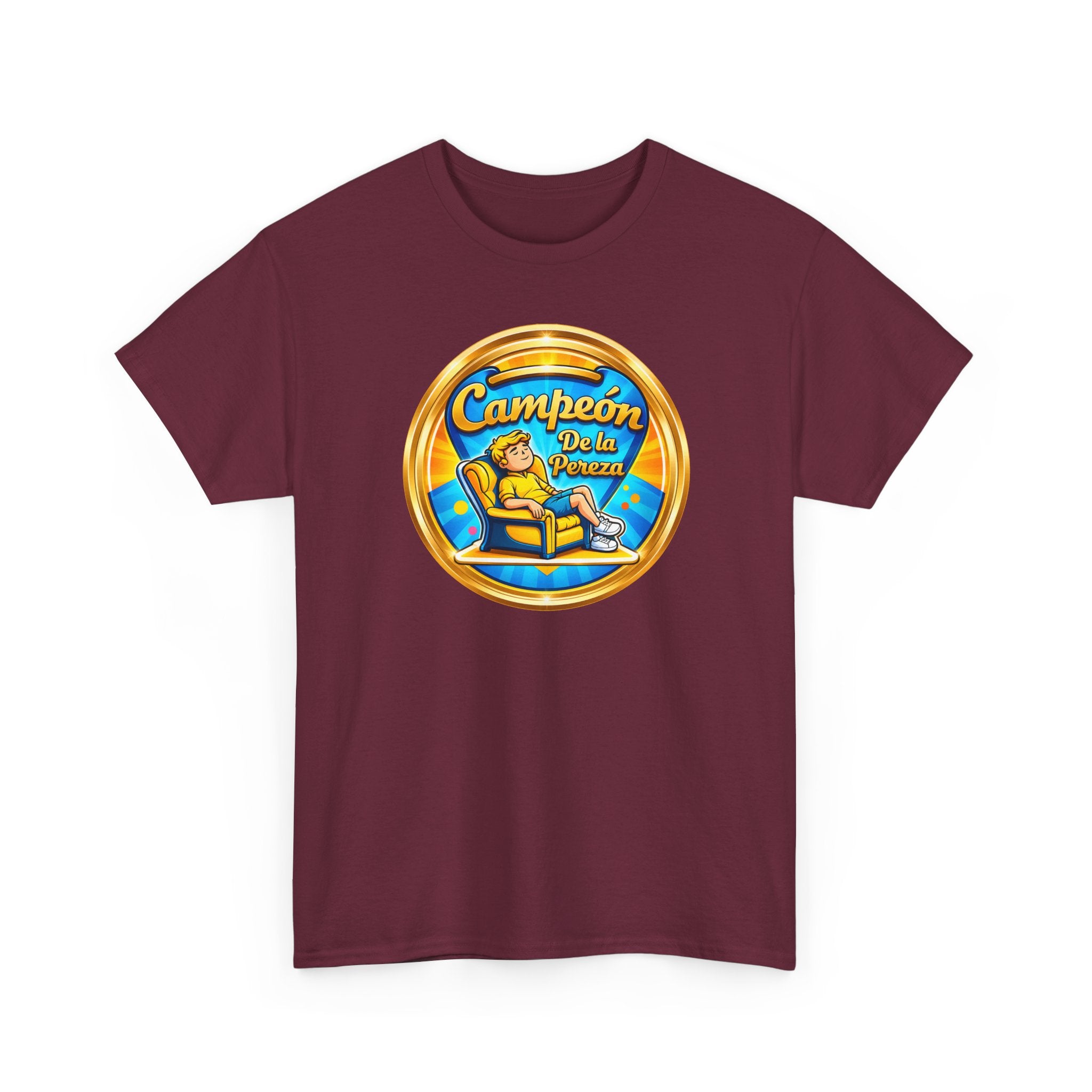 "Campeón De La Pereza" Tee — Gold Badge Adventure T‑Shirt