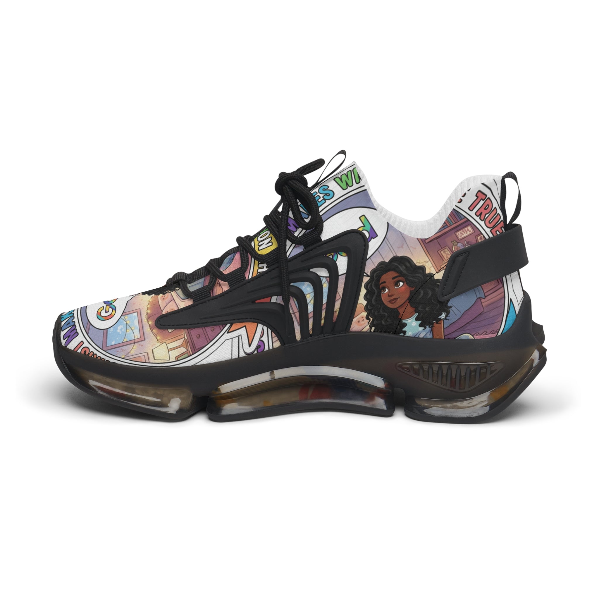 Women's Mesh Sneakers — " Jesus Christ Makes Wishes Come True " Graphic Athletic Shoes
