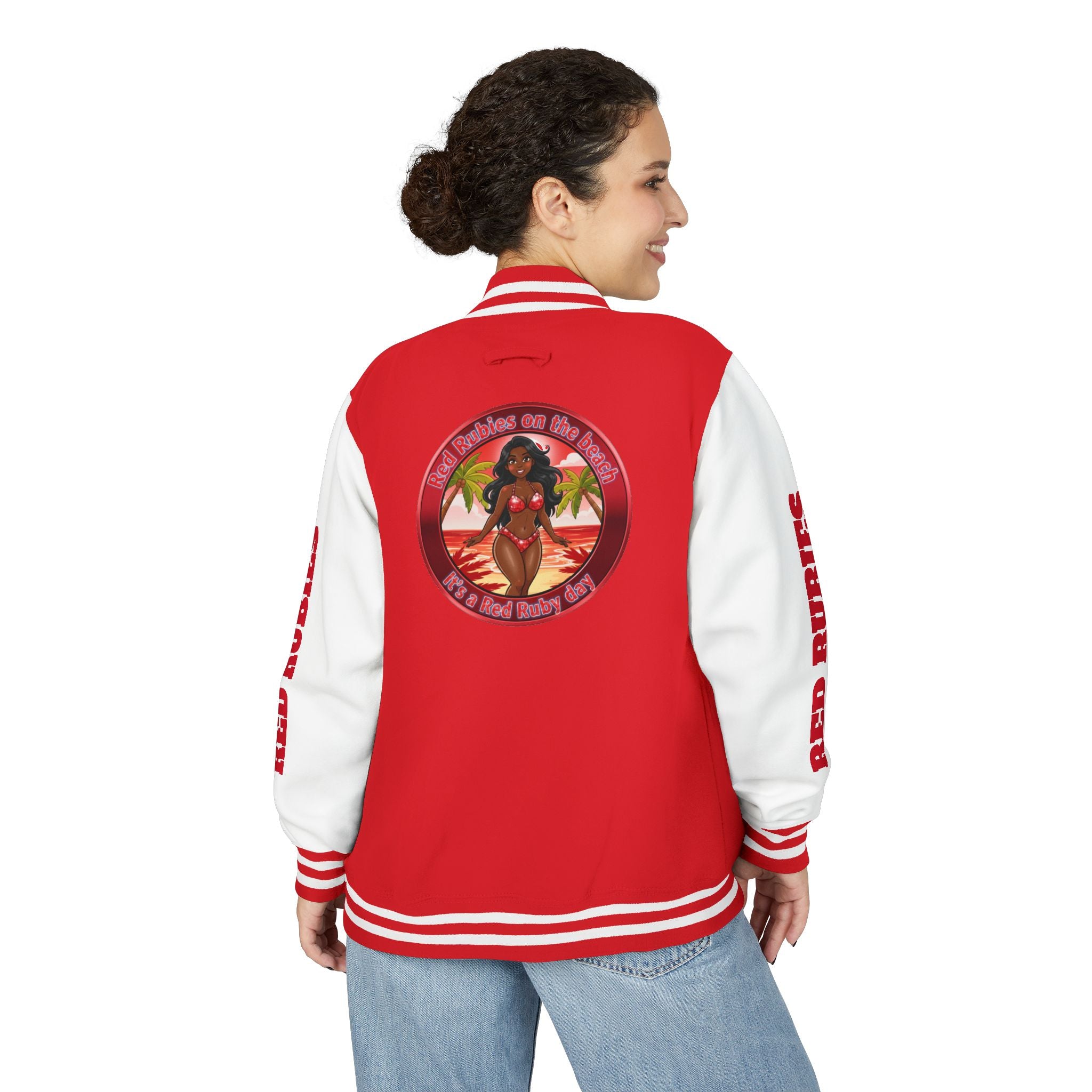 Letter Us- " It's A Rubie Day"-Retro Island Pinup Red & White