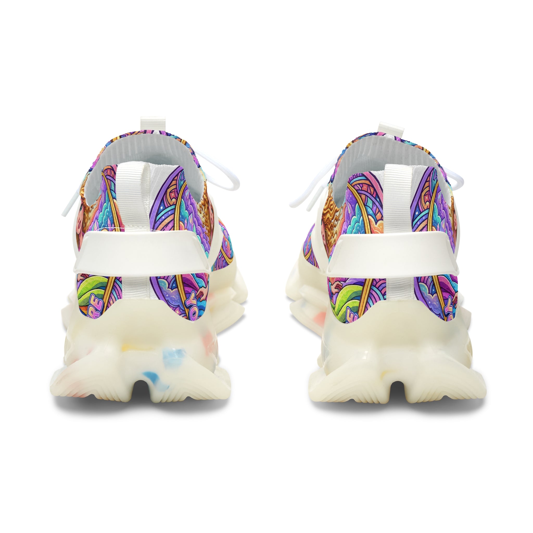 Women's Mesh Sneakers — Colorful Goddess Graphic Athletic Shoes