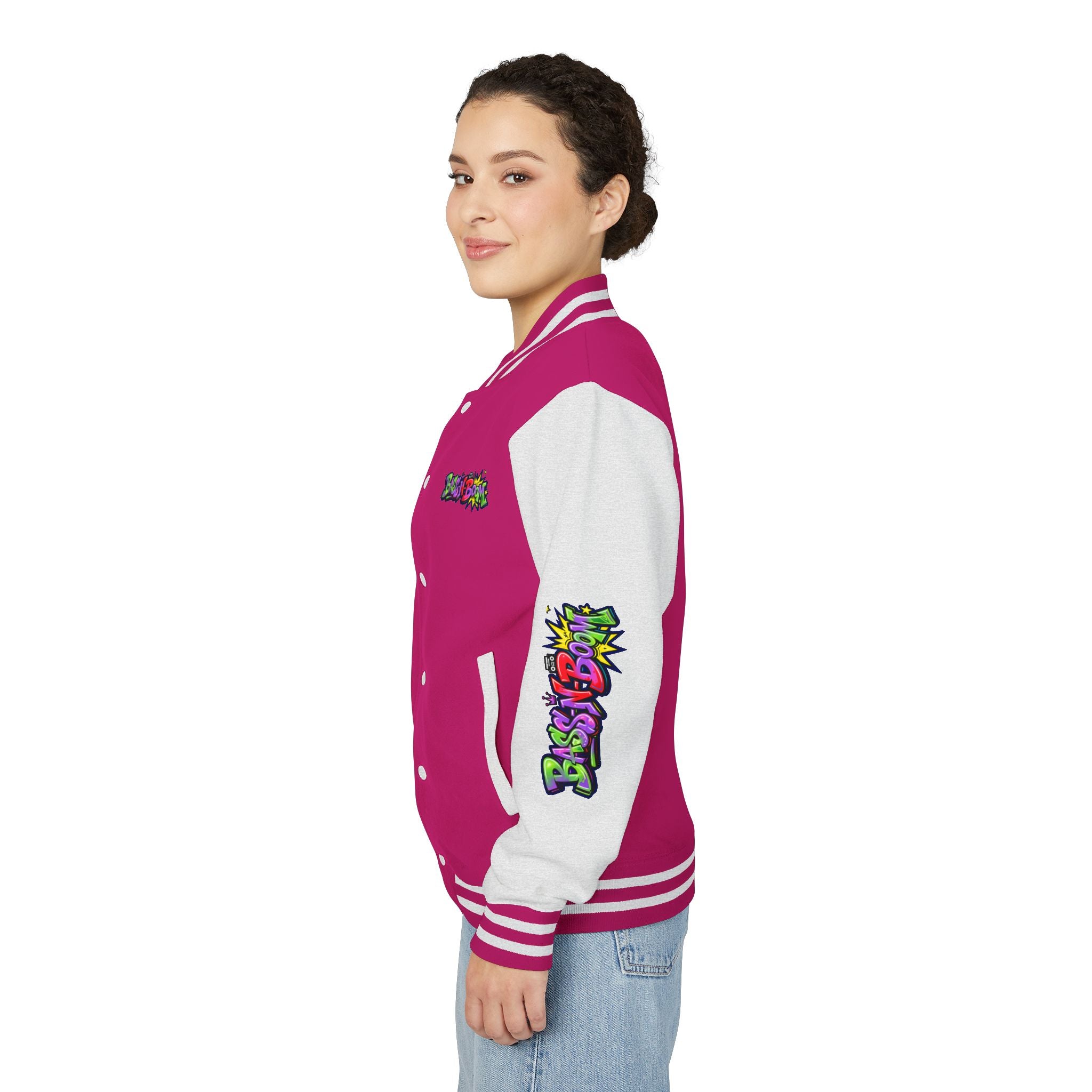 Letterman Jacket — 'Bass N Boom' Graffiti Bomber