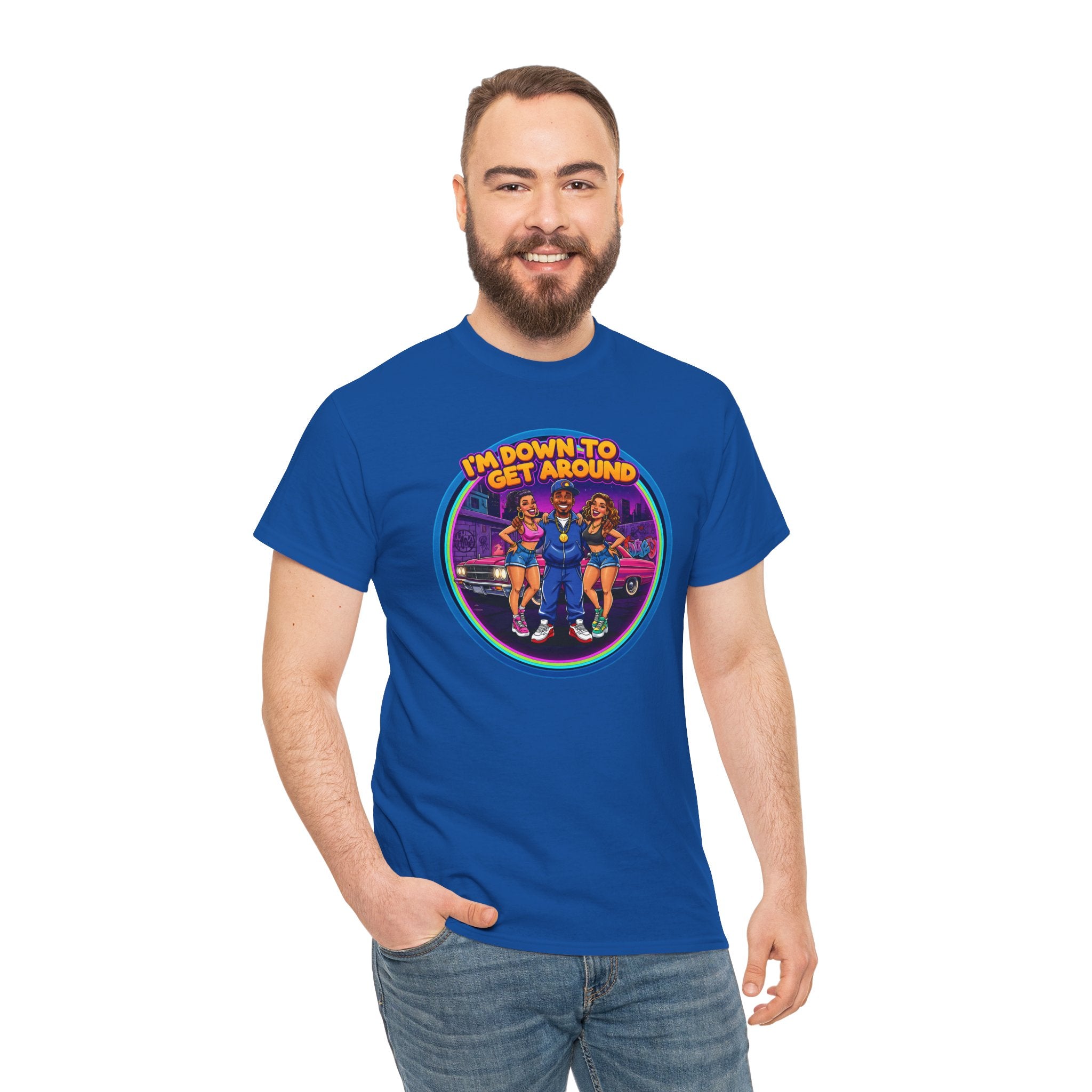 T-Shirt — 'I'm Down to Get Around' Retro Skate Crew Graphic Tee