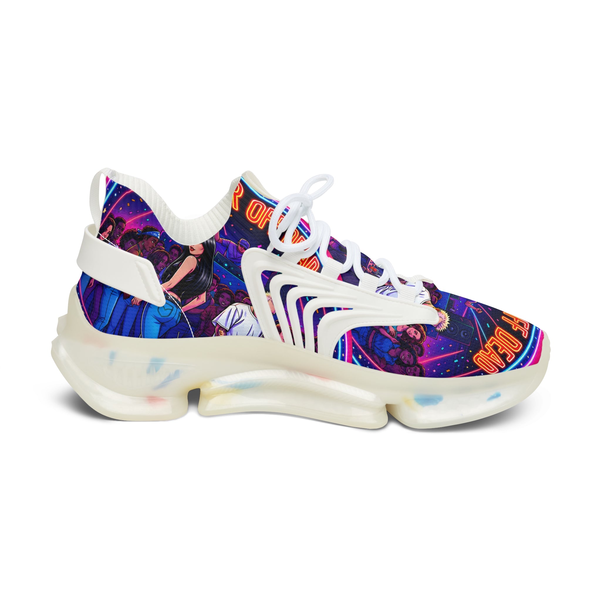 Women's Mesh Sneakers — Neon Retro Graphic "Better Off Dead" Street Style