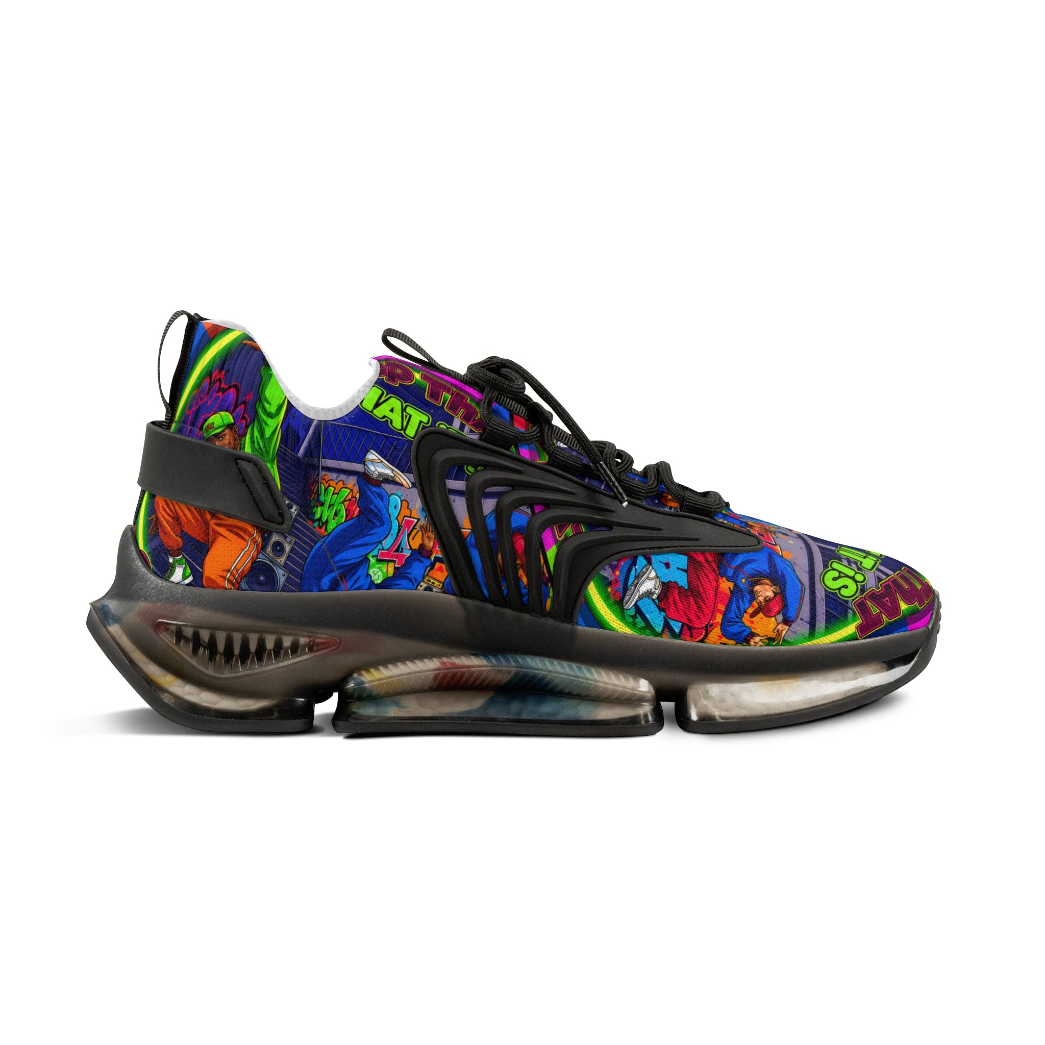 Men's Mesh Sneakers — " Top That What It Is" Colorful Comic Pop Art Graphic Athletic Shoes