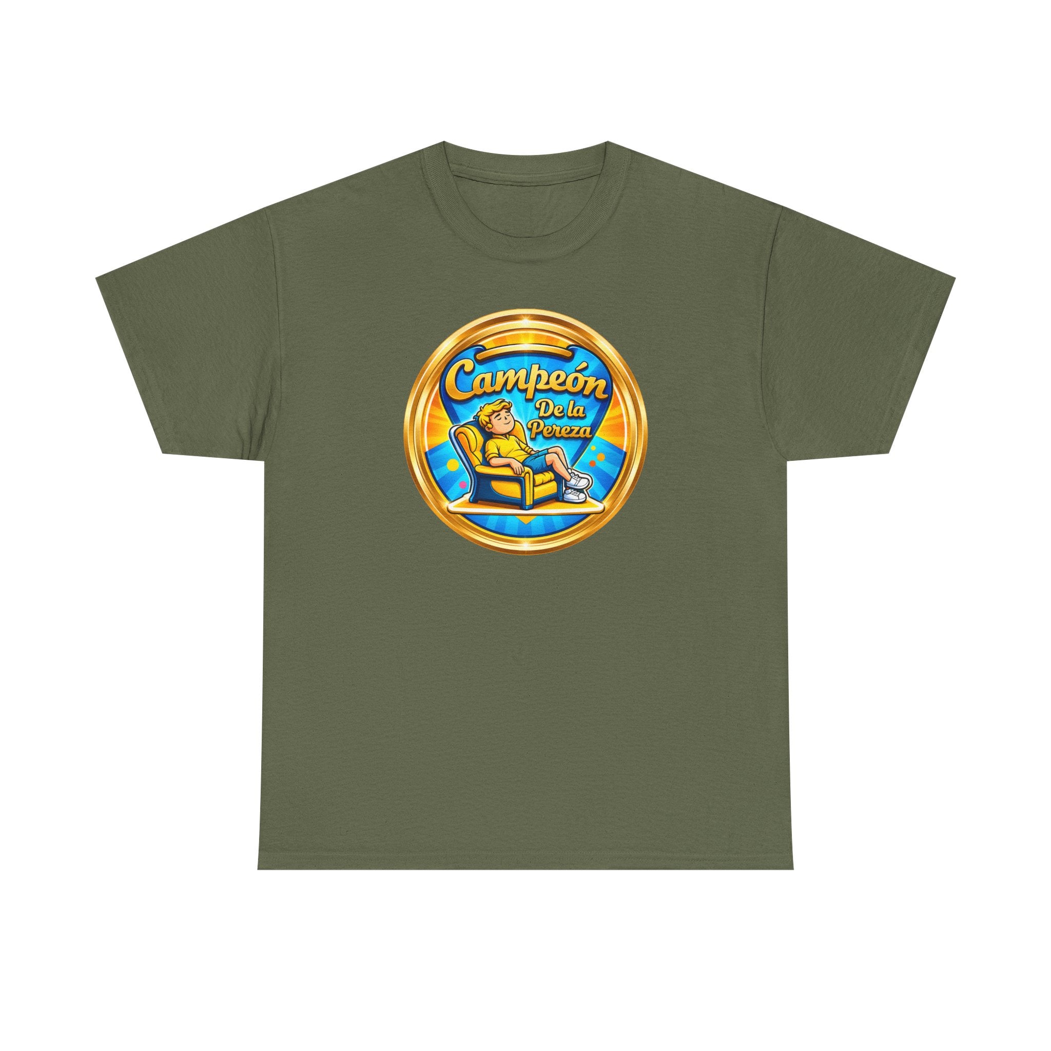 "Campeón De La Pereza" Tee — Gold Badge Adventure T‑Shirt