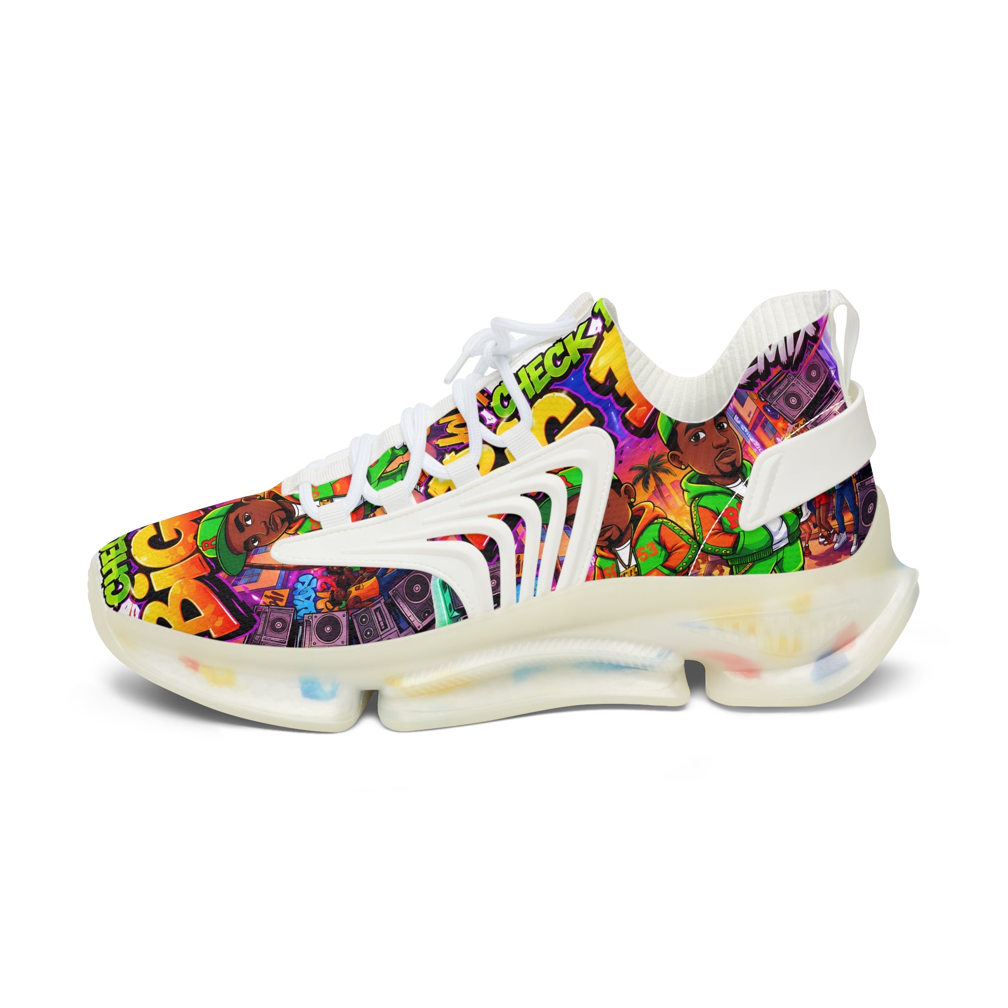 Mesh Sneakers — Colorful Graffiti Pop Art Design
