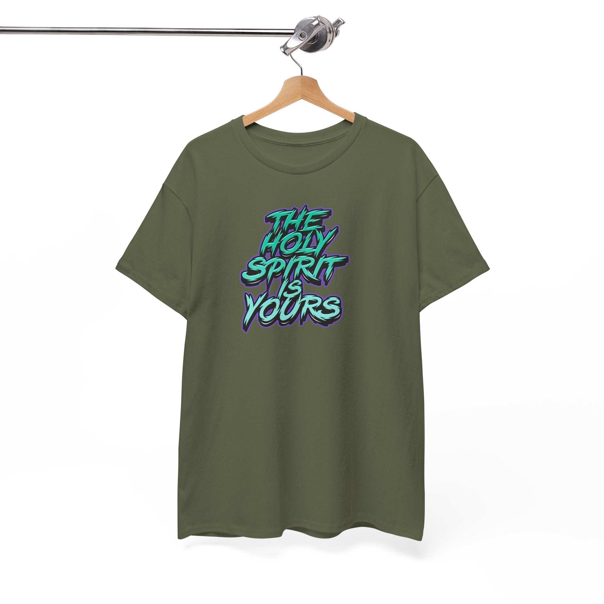 T-Shirt — "The Holy Spirit Yours" Retro Script Faith Tee