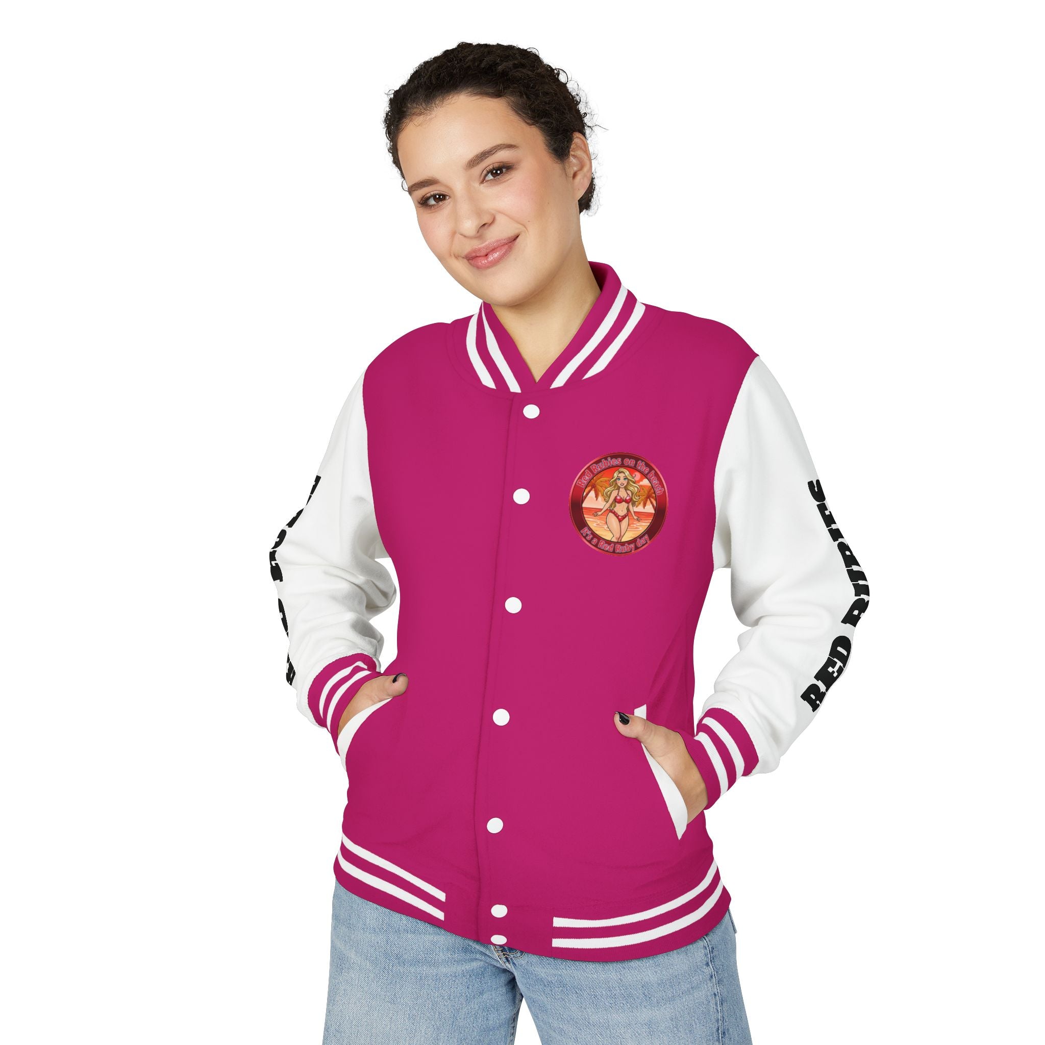 Jacket Letterman Jacket- "It's A Red Rubie Day"