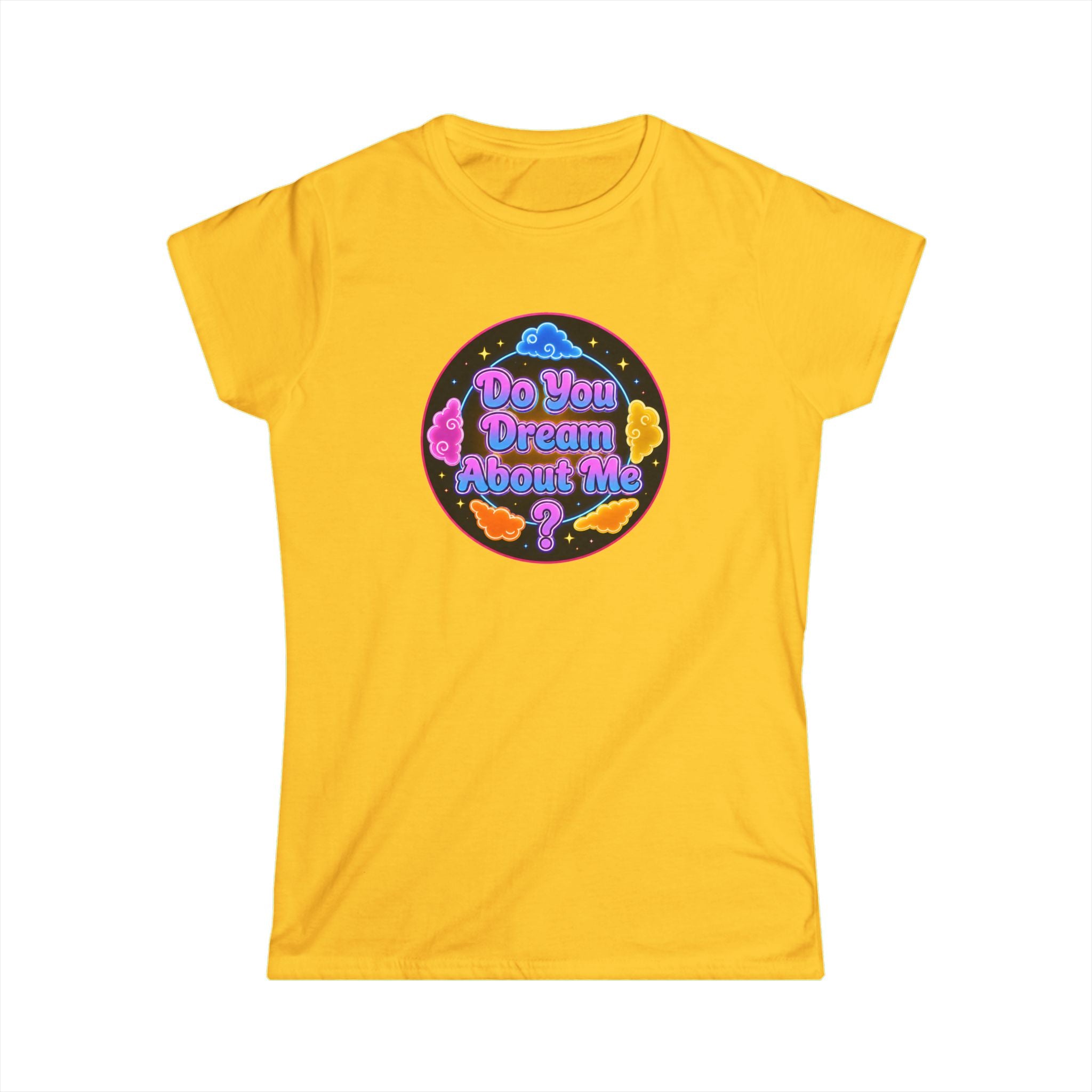 "Do You Dream About Me?" Women's Tee — Retro Neon Butterfly Graphic