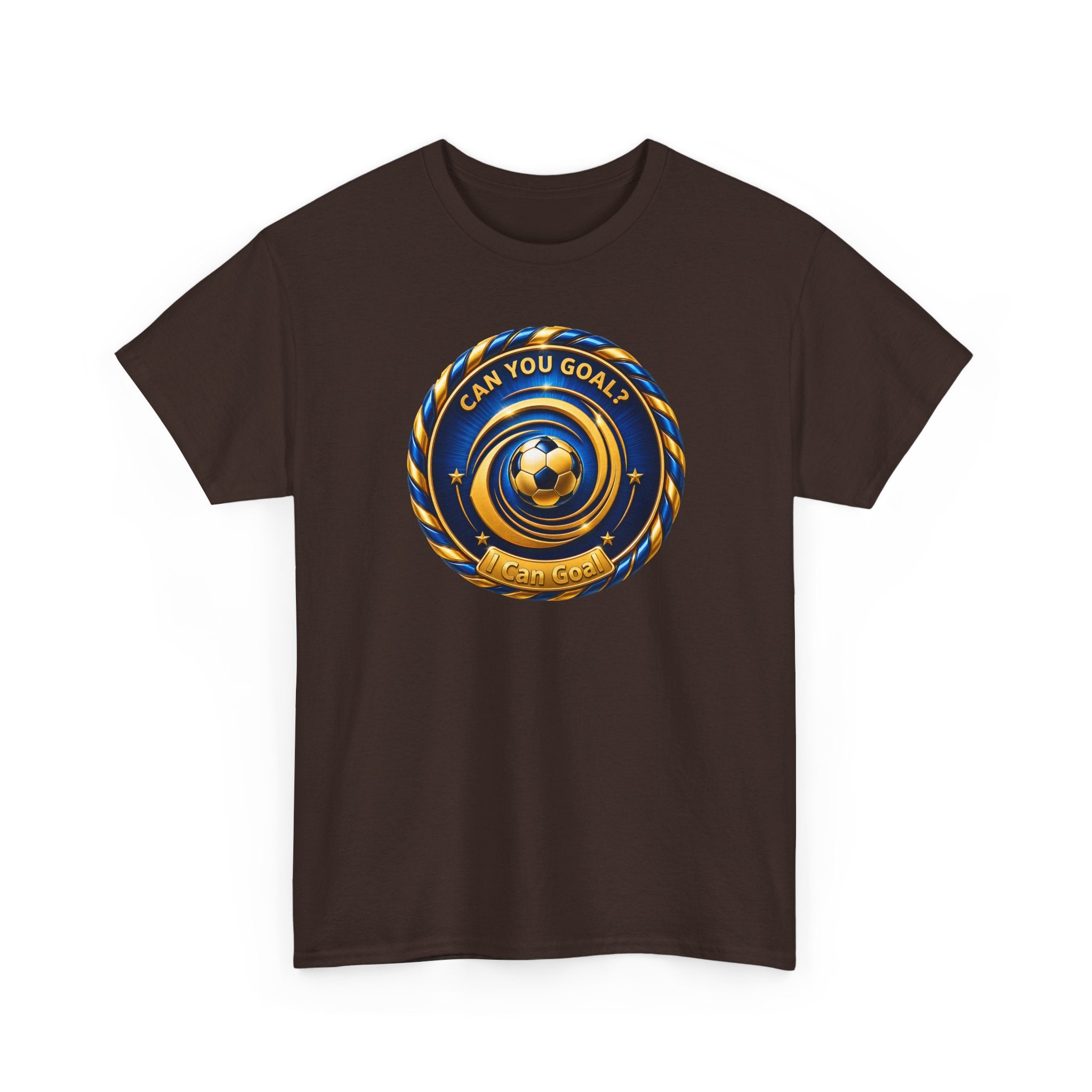 Soccer Badge Tee — "Can You Goal?" Graphic Soccer Shirt