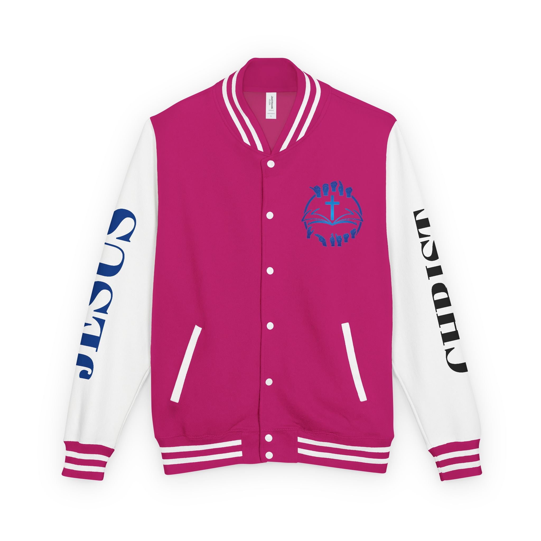 Christian Cross Letterman Jacket — Faith Crewneck Varsity Jacket