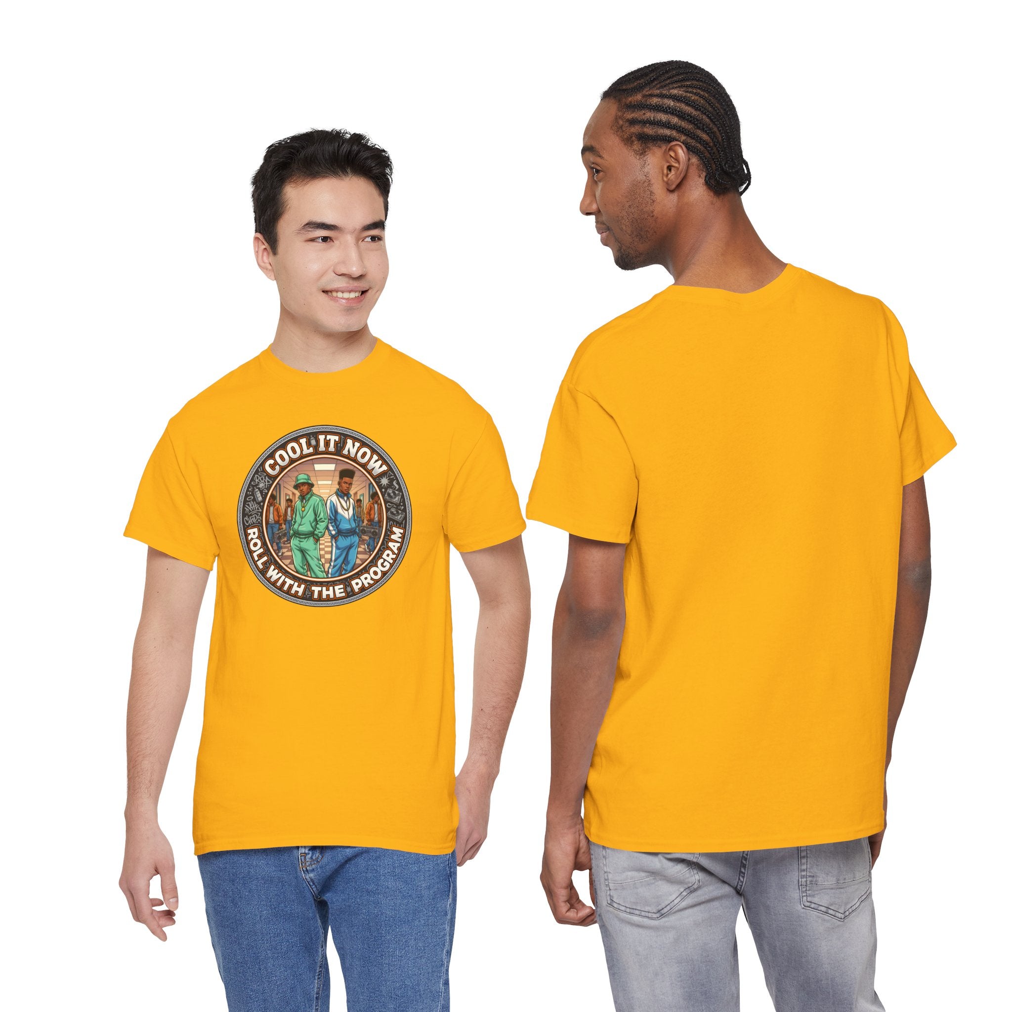 Cool It Now Tee — "Cool It Now Roll With The Program" Vintage Patch Graphic T-Shirt