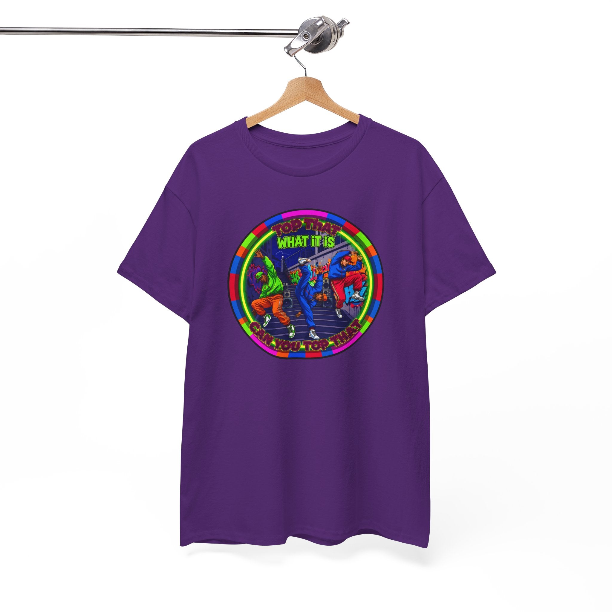 Dance Crew T-Shirt – "Top That What It Is" Retro Neon Graphic Tee