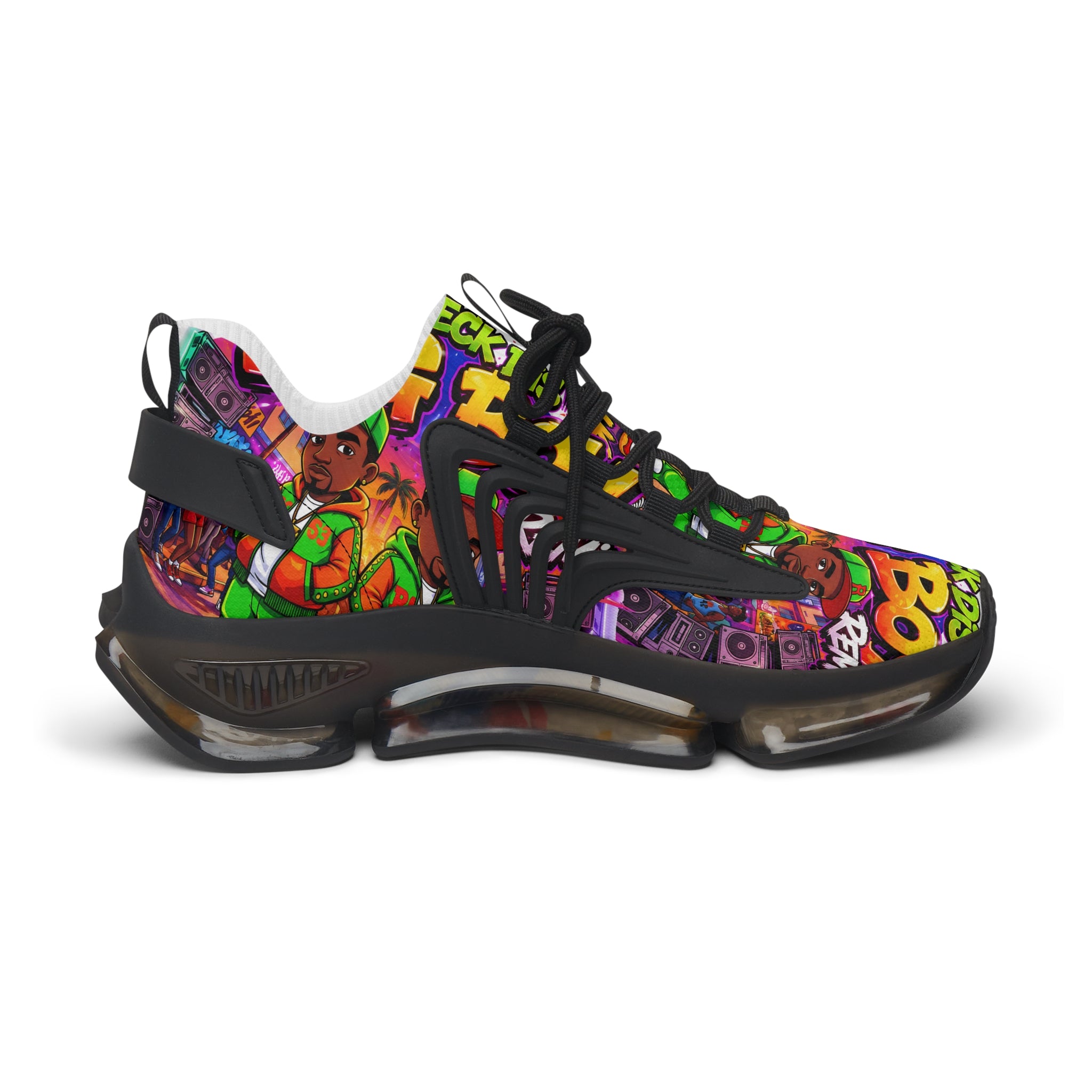 Mesh Sneakers — Colorful Graffiti Pop Art Design