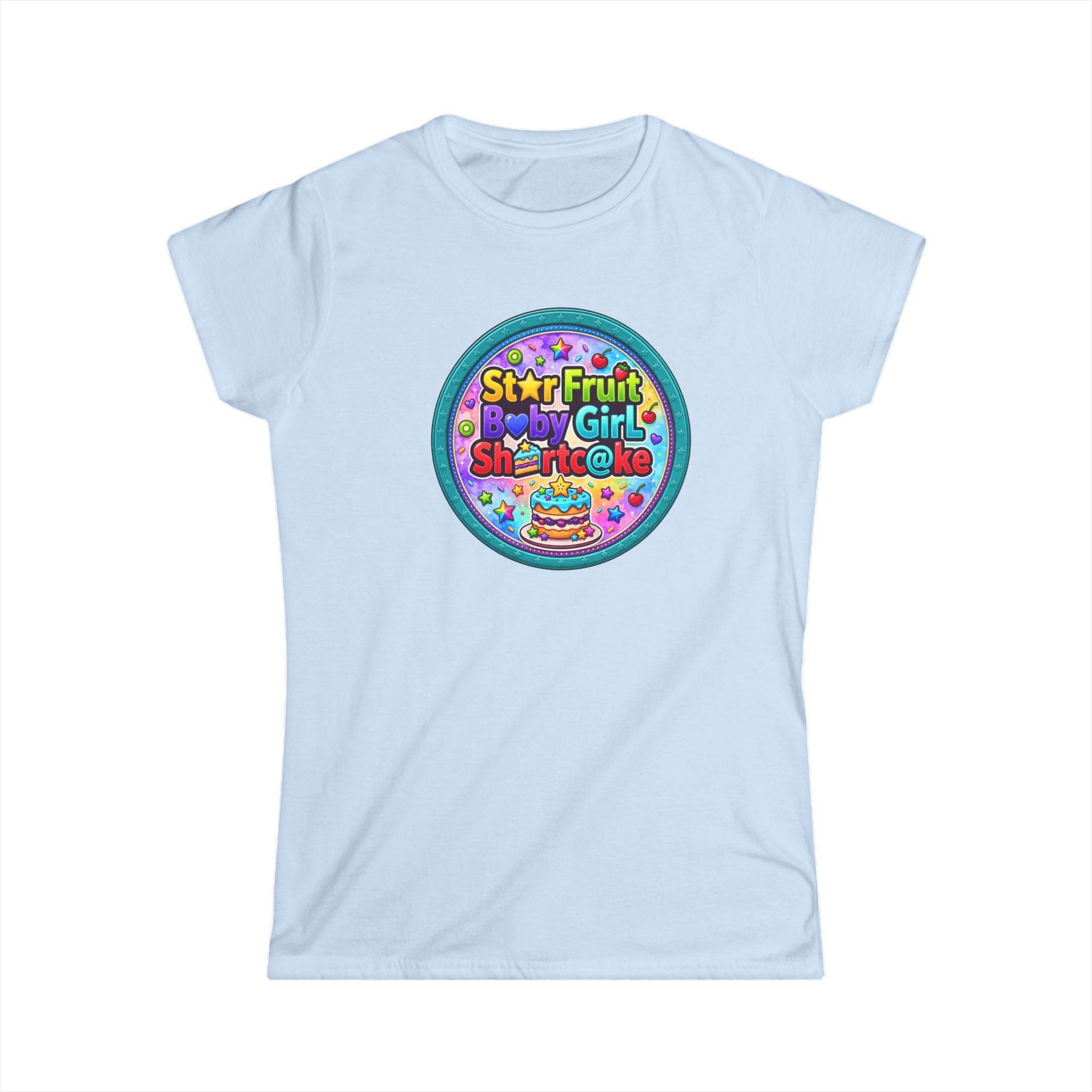 "Star Fruit Baby Girl Shortcake" Graphic Tee - Cute Pastel Dessert Shirt