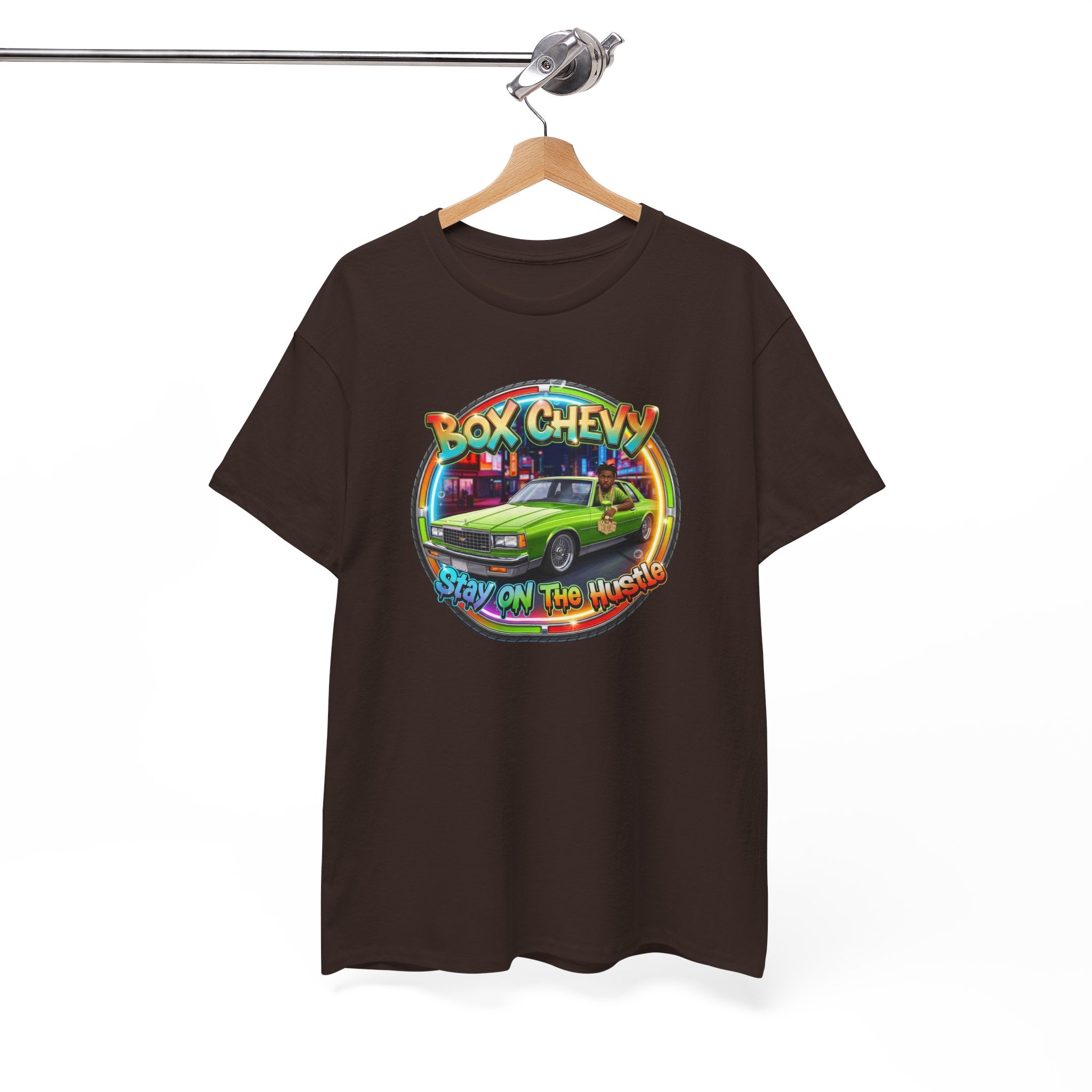 Vintage Chevy Truck Tee — "Box Chevy Stay On The Hustle" Retro Car Graphic Shirt