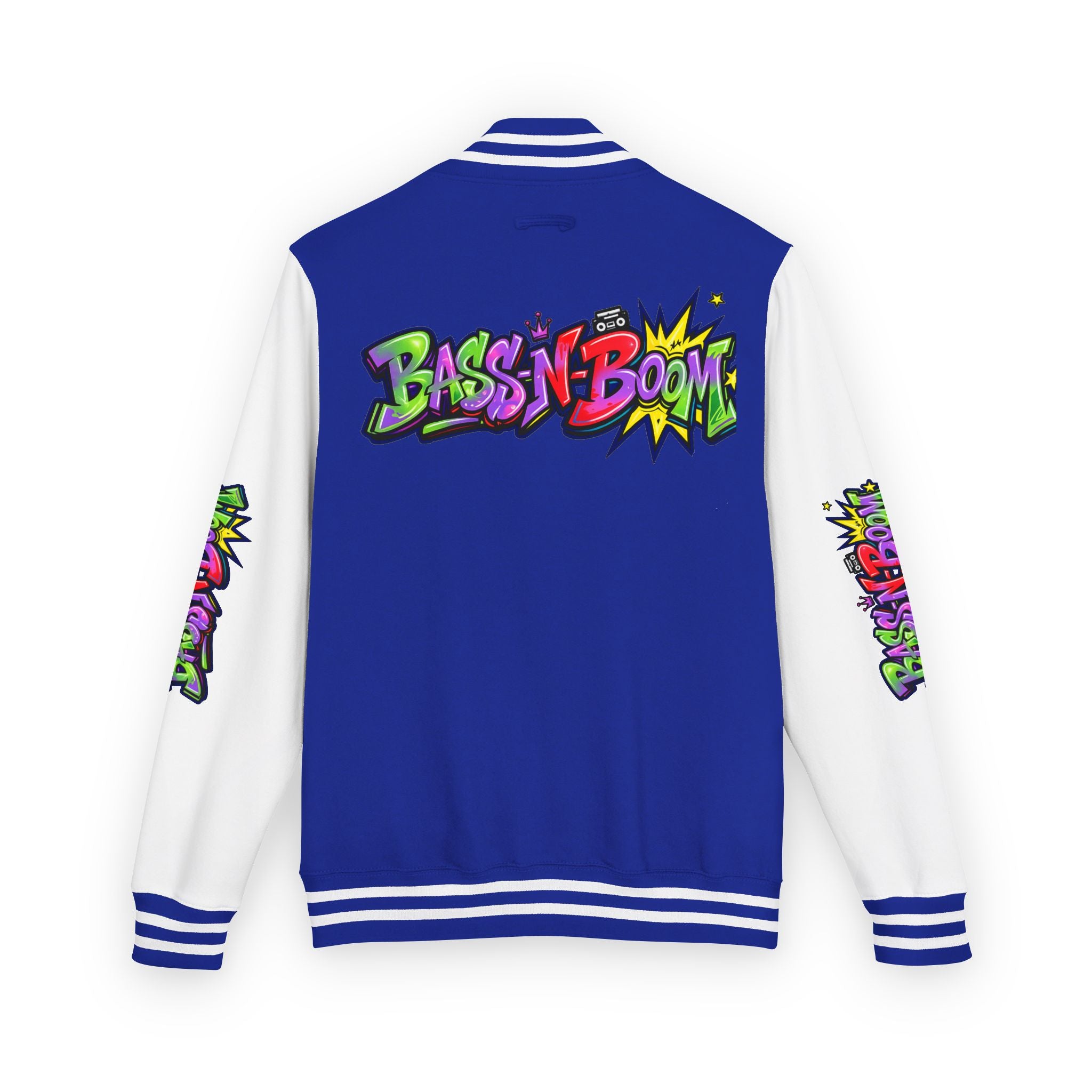 Letterman Jacket — 'Bass N Boom' Graffiti Bomber