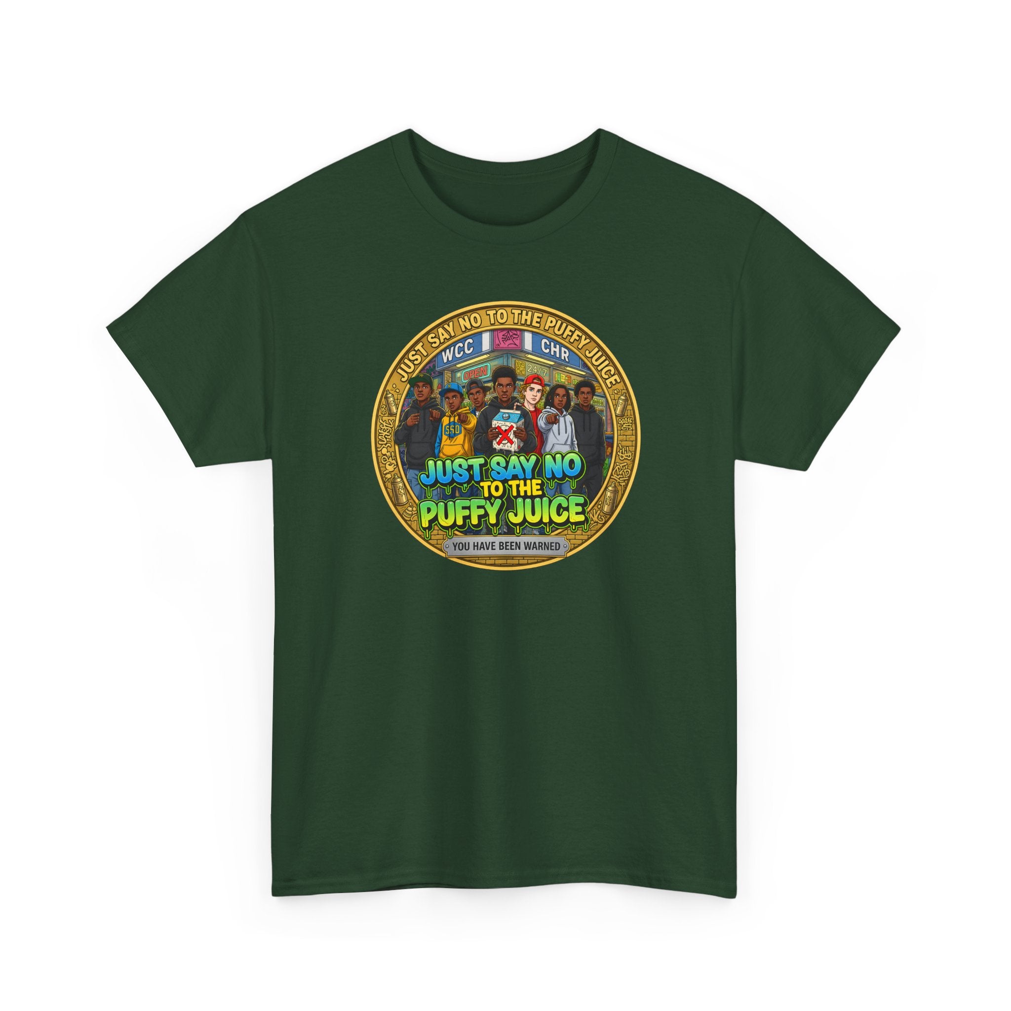 T-Shirt — "Just Say No to the Puffy Juice" Retro Anti-Vape Graphic Tee