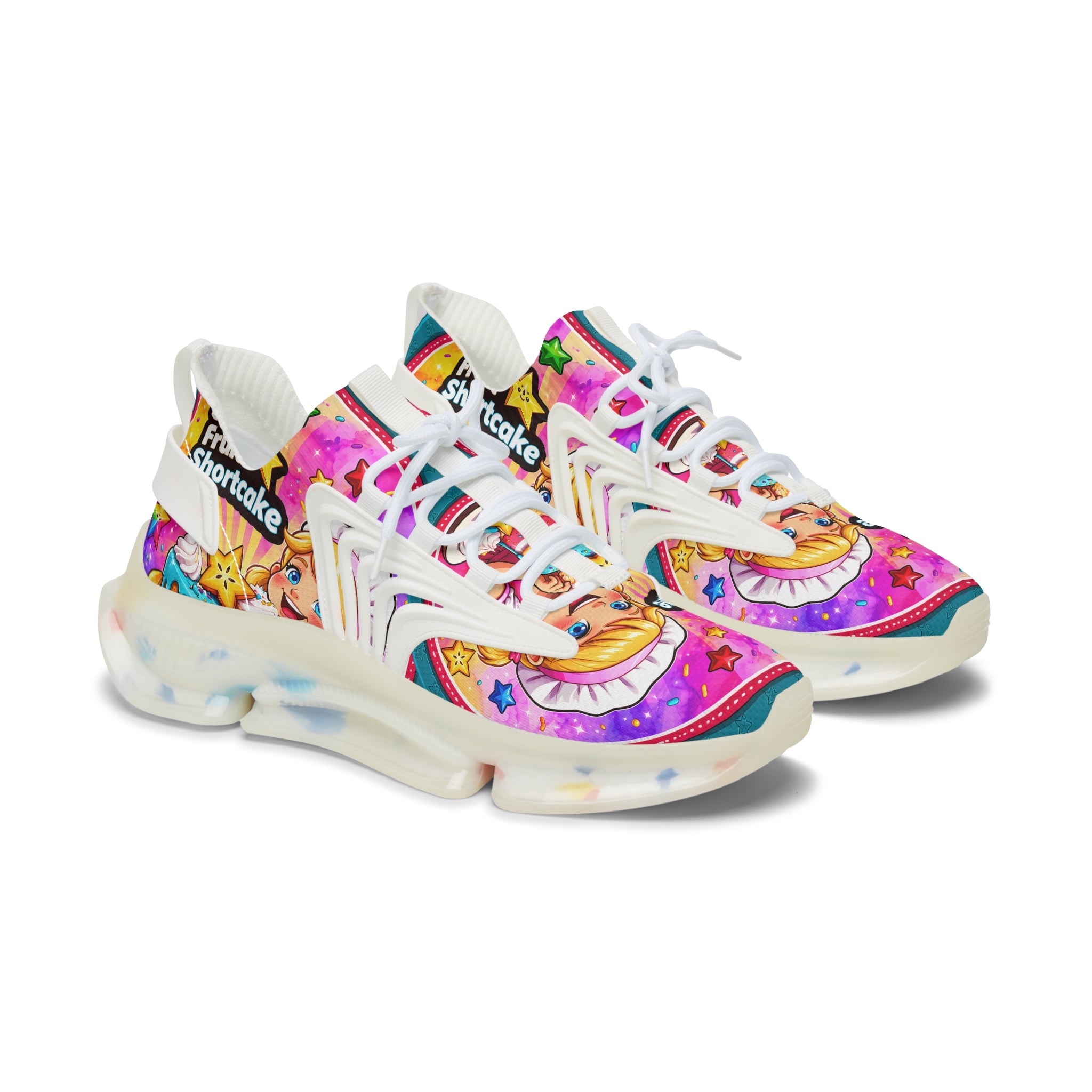 Mesh Sneakers — Colorful 'Star Fruit Shortcake' Anime Runner for Women