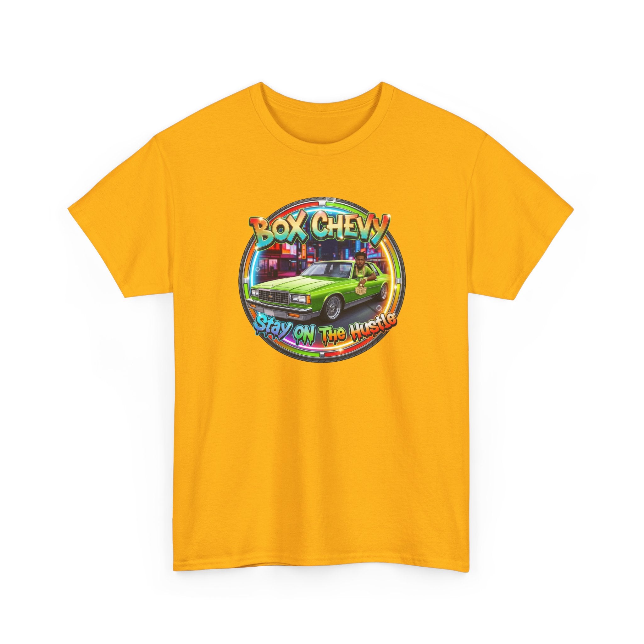 Vintage Chevy Truck Tee — "Box Chevy Stay On The Hustle" Retro Car Graphic Shirt