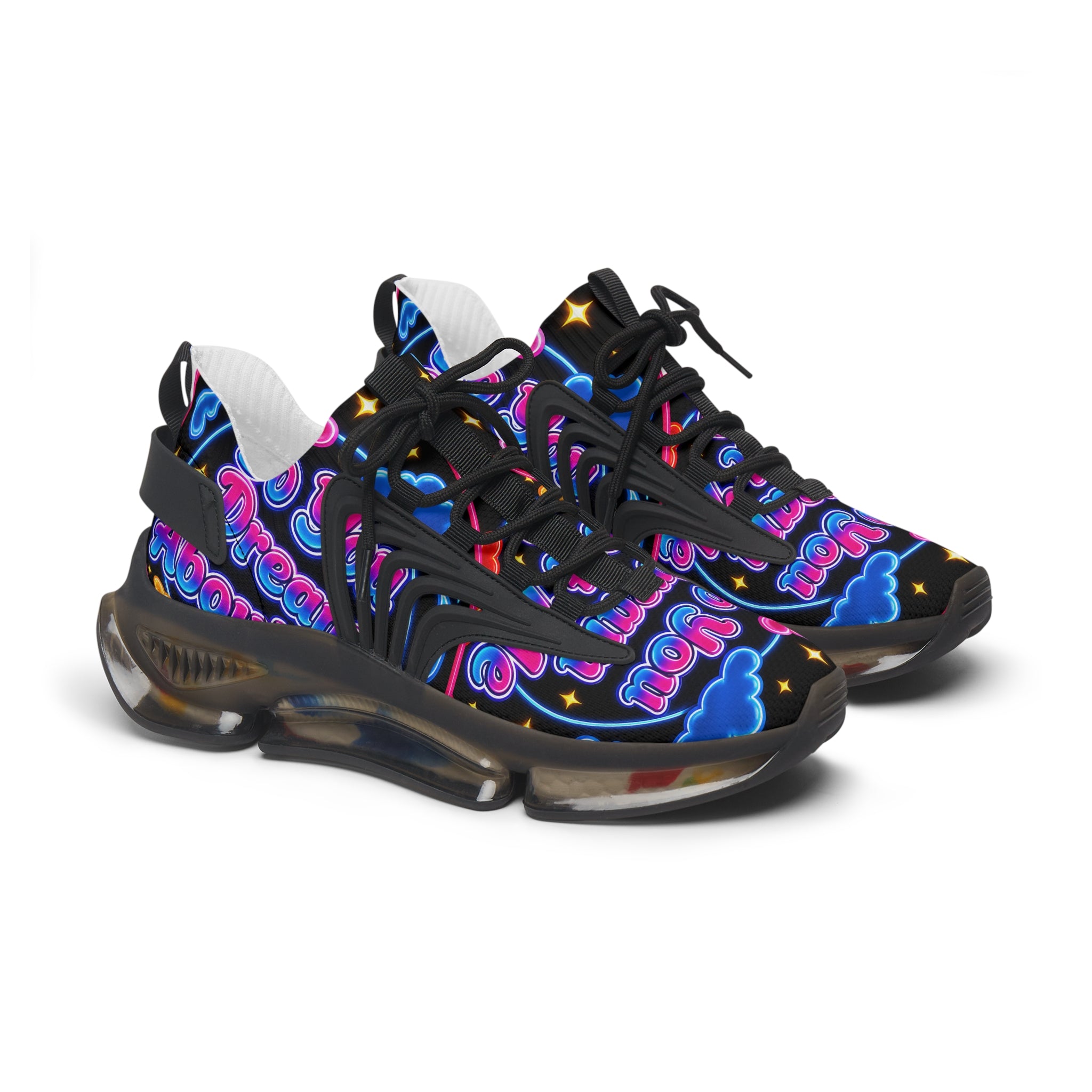 Mesh Sneakers — Neon Dream Graphic Women's Athletic Shoes