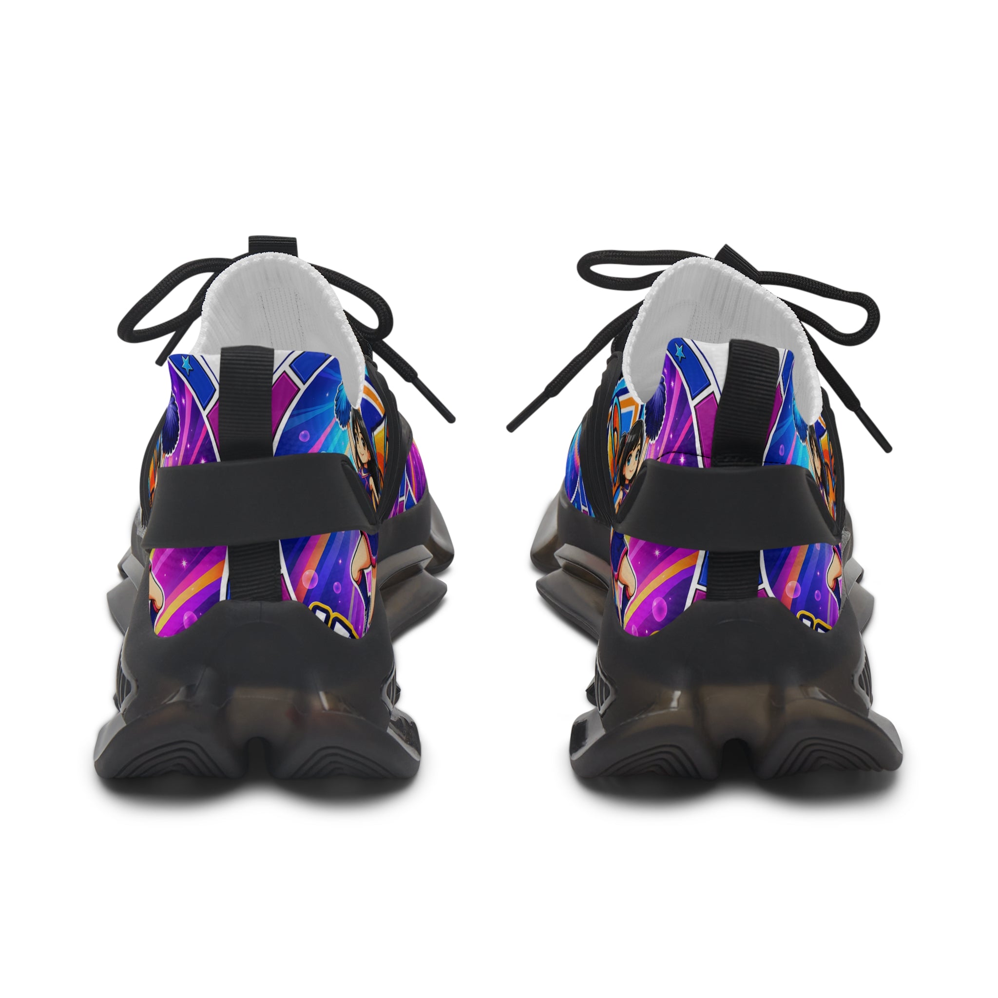 Women's Mesh Sneakers " Can You Cheer?" — Colorful Retro Graphic Athletic Shoes