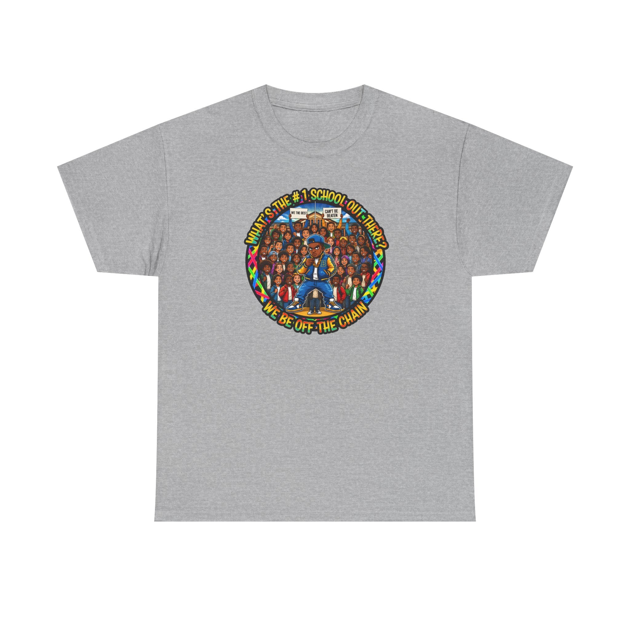 Community Unity Tee — "What's The #1 School Out There" Illustration Shirt