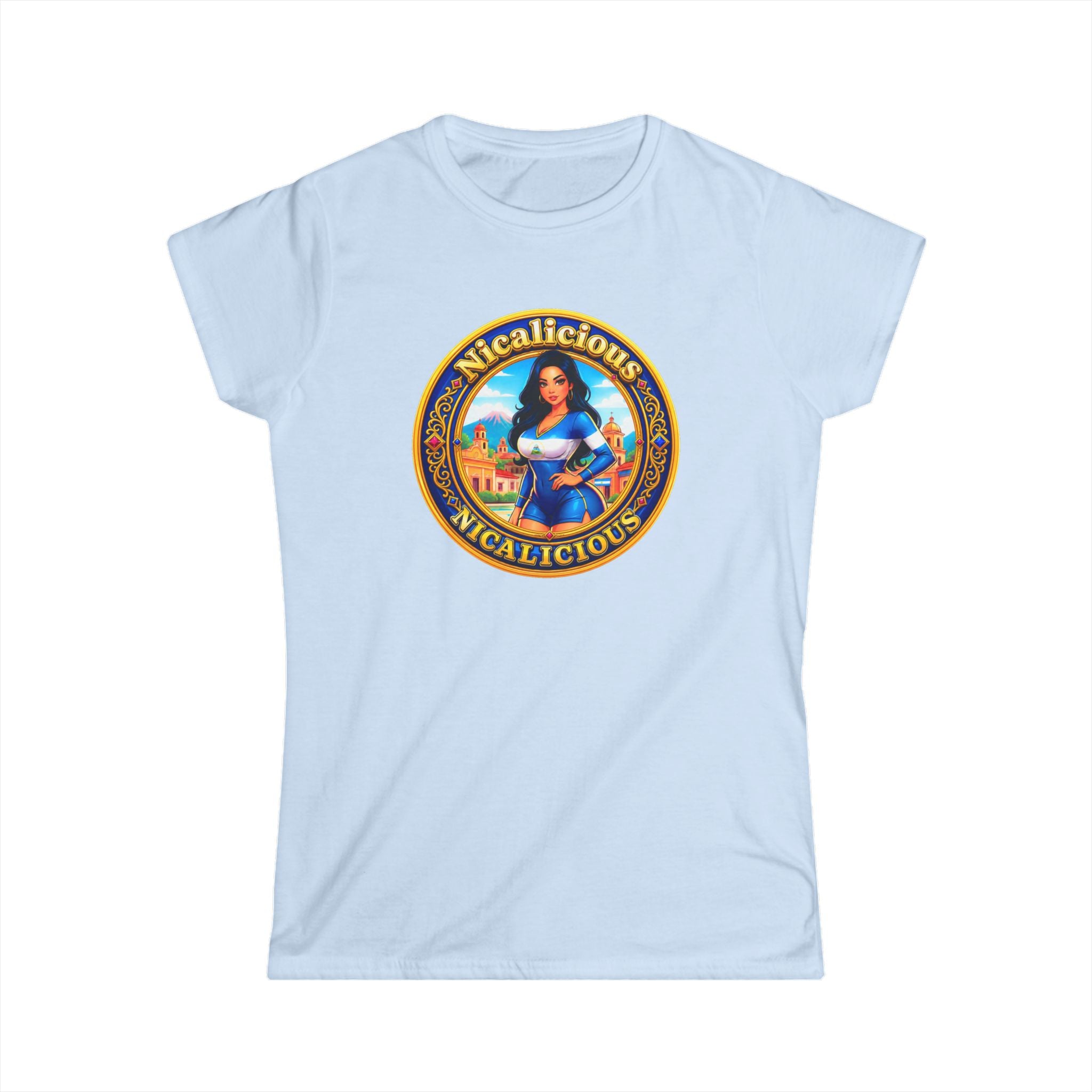 "Nicalicious "Vintage Seal Women's Tee - Retro Latina Pin-Up Graphic Shirt