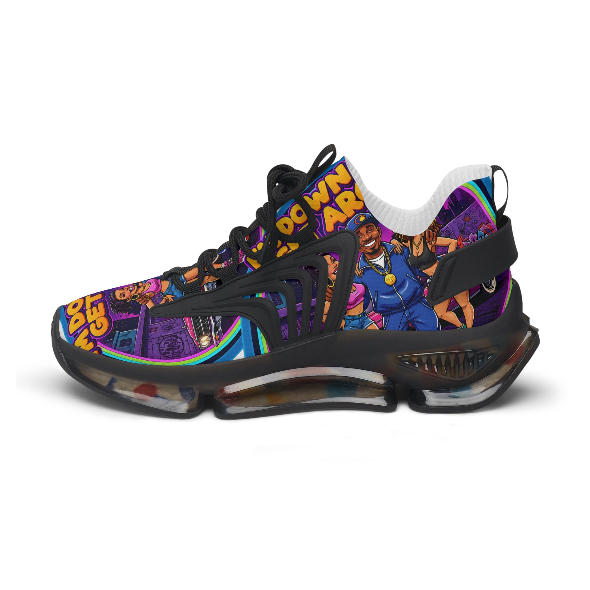 Men's Mesh Sneakers — Colorful 'Get Around' Graphic Athletic Shoes for men's