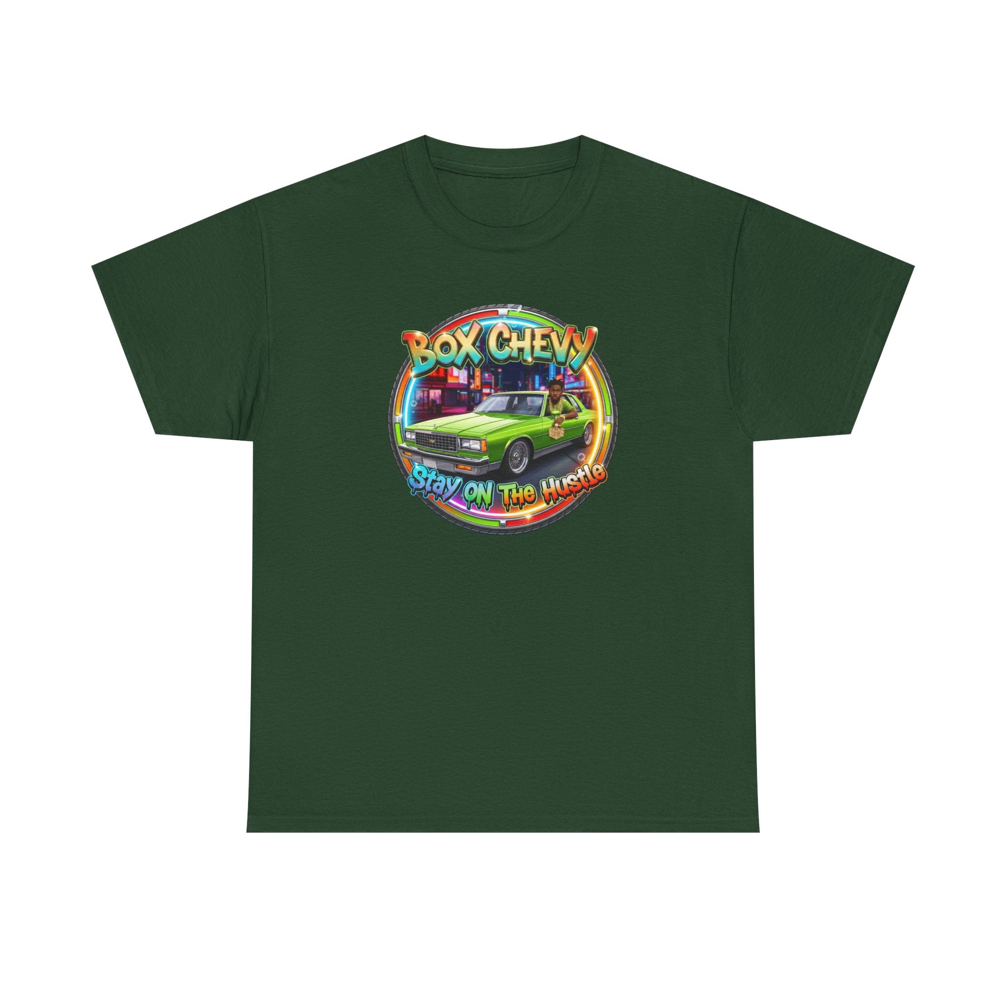 Vintage Chevy Truck Tee — "Box Chevy Stay On The Hustle" Retro Car Graphic Shirt