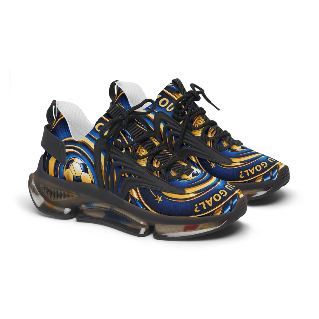Men's Mesh Sneakers —"Can You Goal" Soccer Goal Design Women’s Athletic Shoes