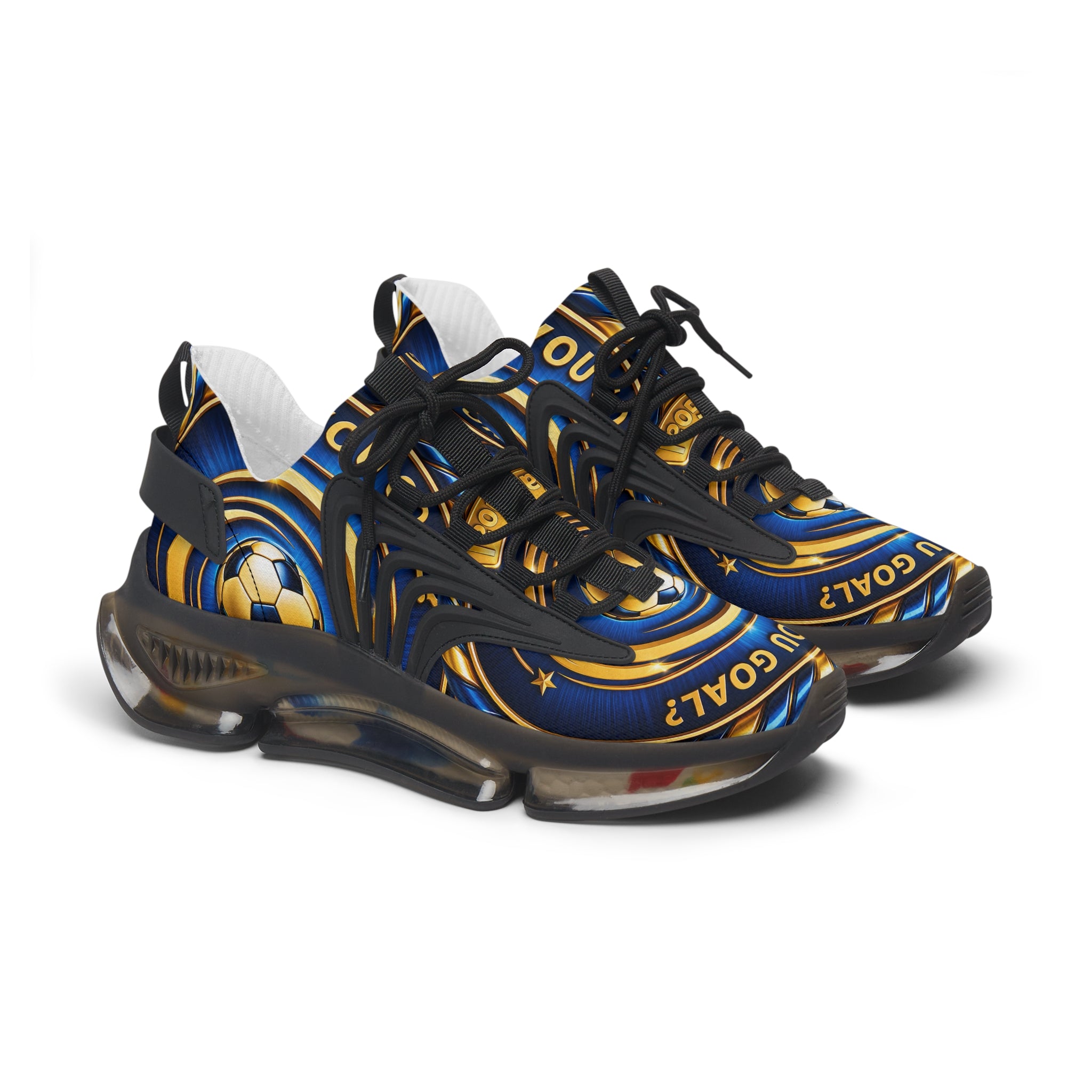 Men's Mesh Sneakers —"Can You Goal" Soccer Goal Design Women’s Athletic Shoes