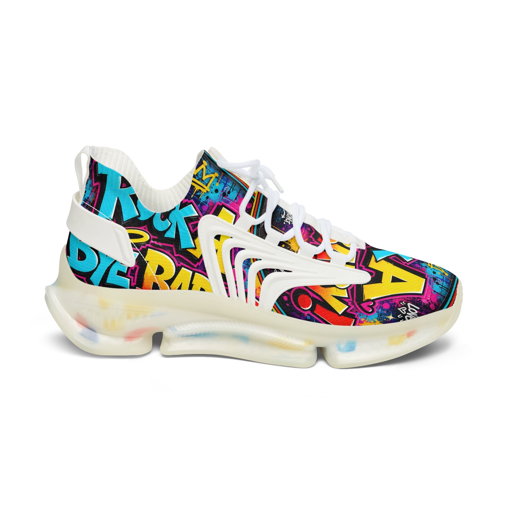 Women's Mesh Sneakers - Bold Graffiti 'Rock A Bye Baby' Streetwear Running Shoes