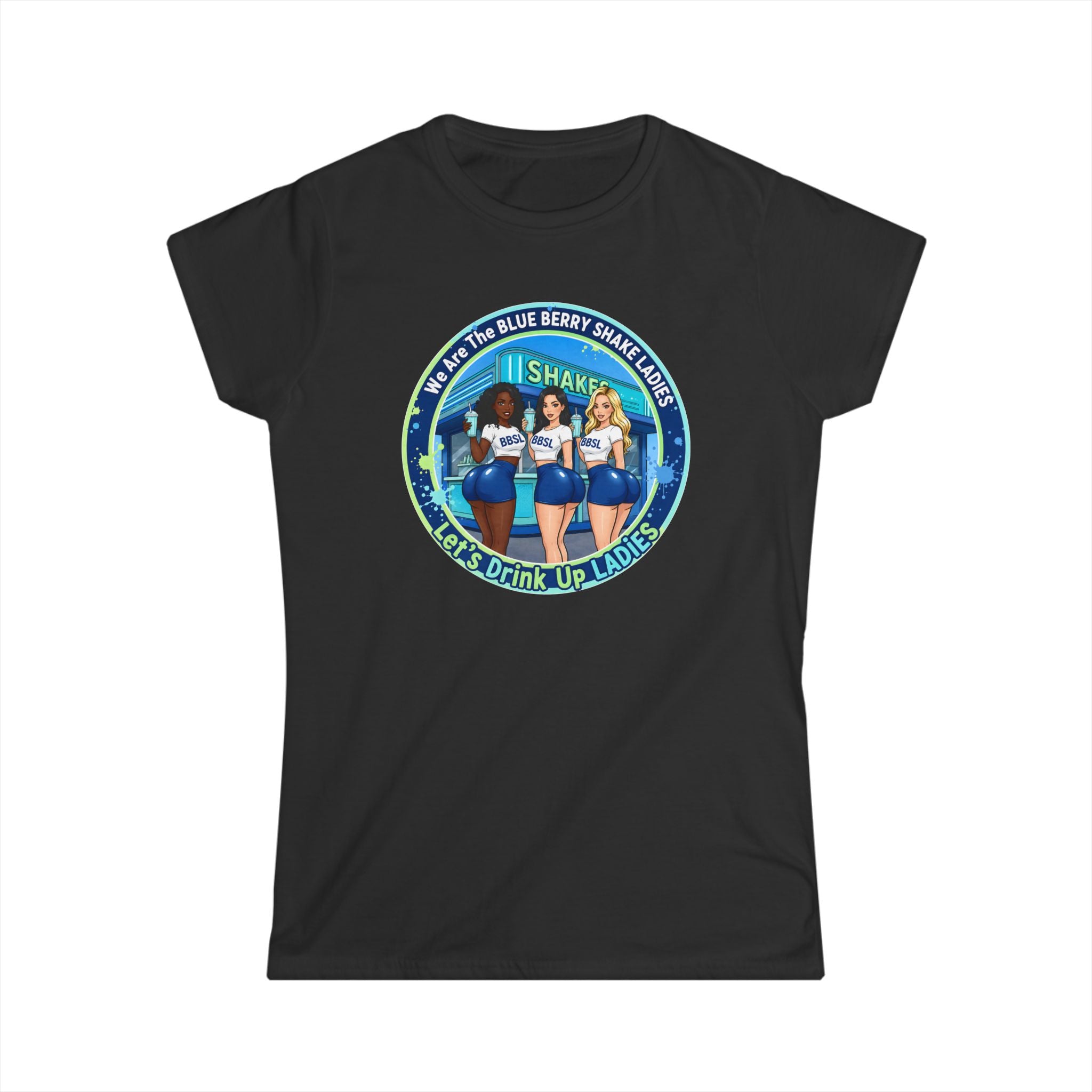 Women's Tee — "We Are The Blueberry Shake Ladies" Retro Graphic