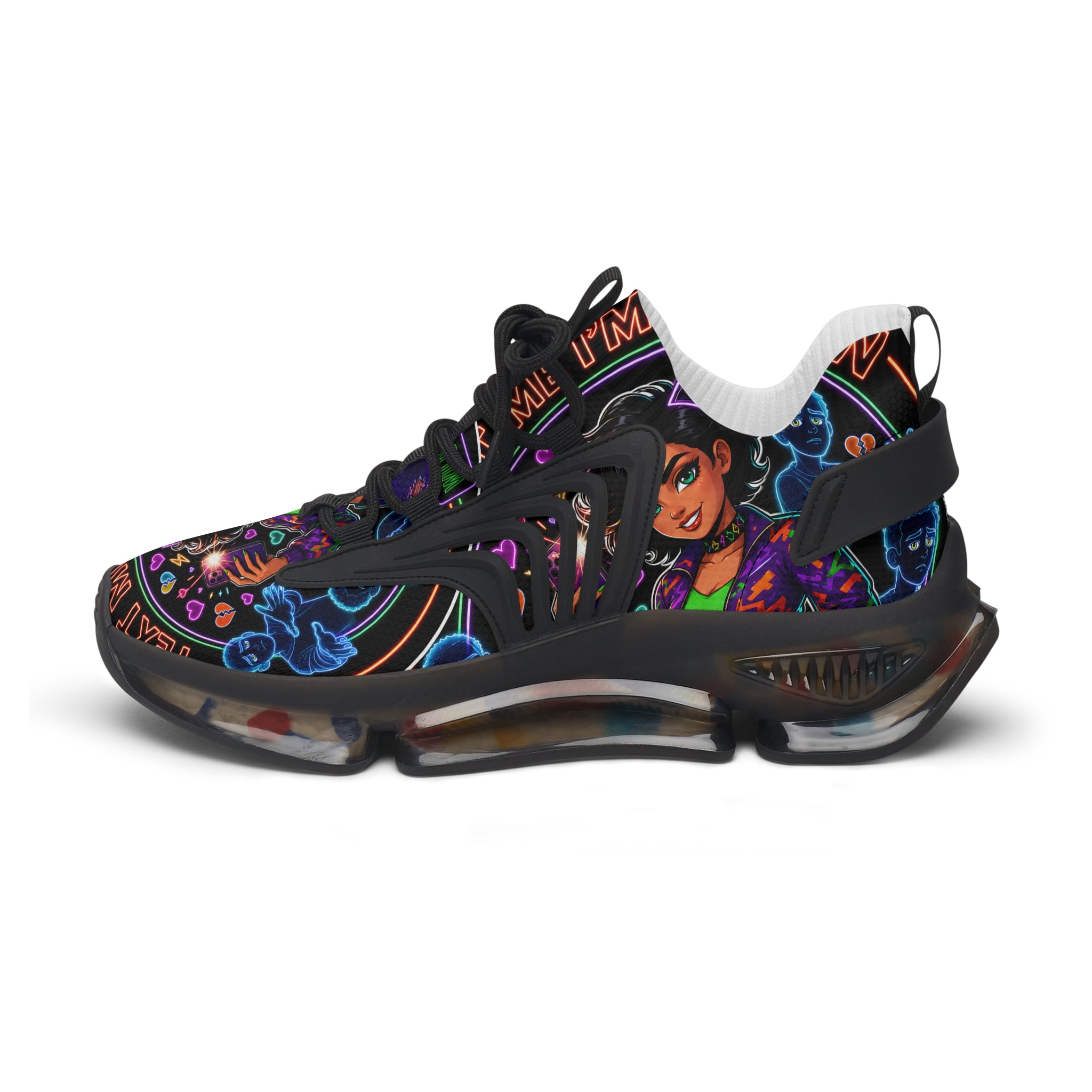 Women's Mesh Sneakers — Colorful Afrocentric Art Print Athletic Shoes
