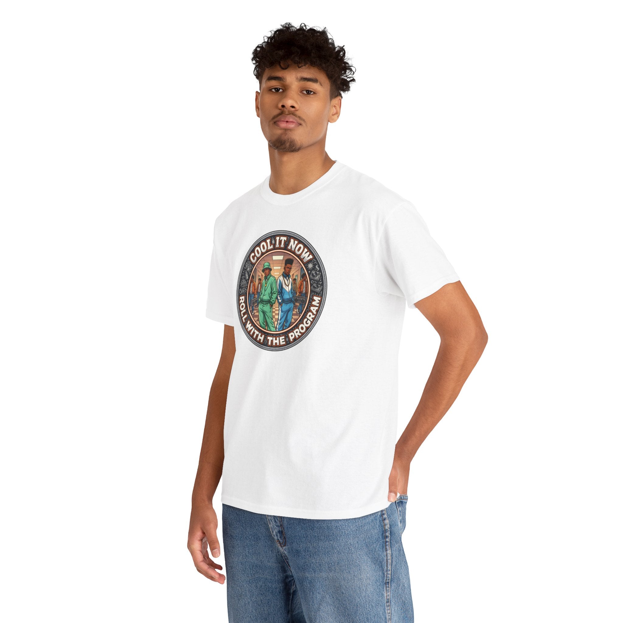 Cool It Now Tee — "Cool It Now Roll With The Program" Vintage Patch Graphic T-Shirt