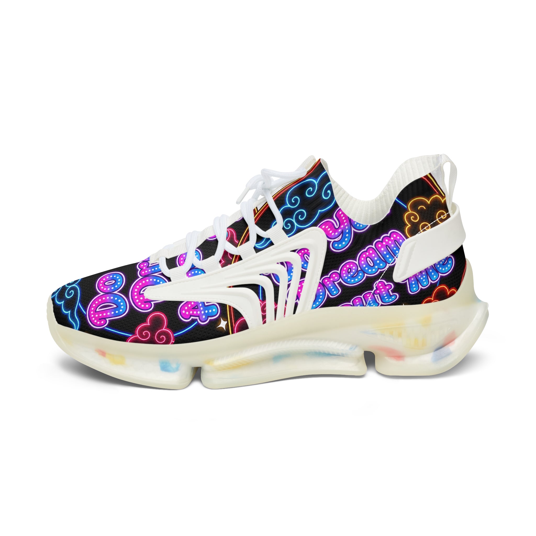 Women's Mesh Sneakers — Neon Cloud 'Do You Dream' Athletic Shoes