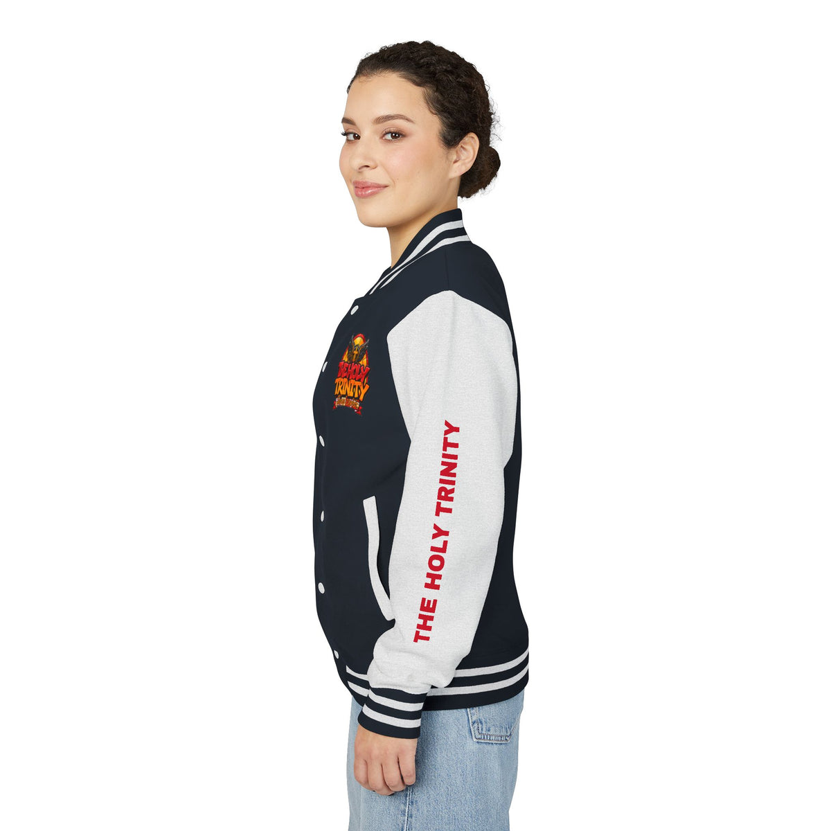 Letterman Jacket — "The Holy Trinity "Graphic Varsity Jacket
