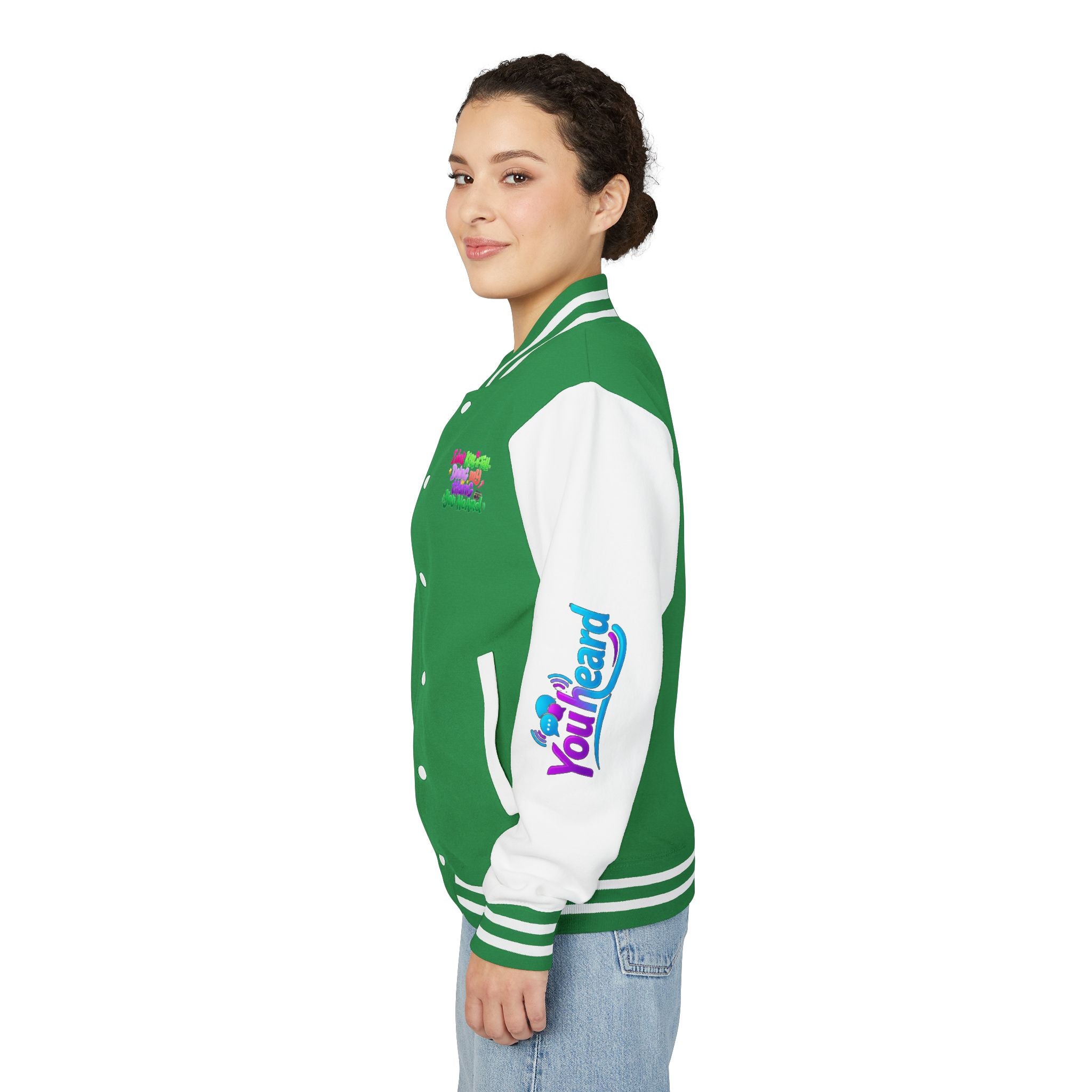 Letterman Jacket — "I Don't Kiss-N-Tell, Doing My Thang You Heard" Colorful Streetwear