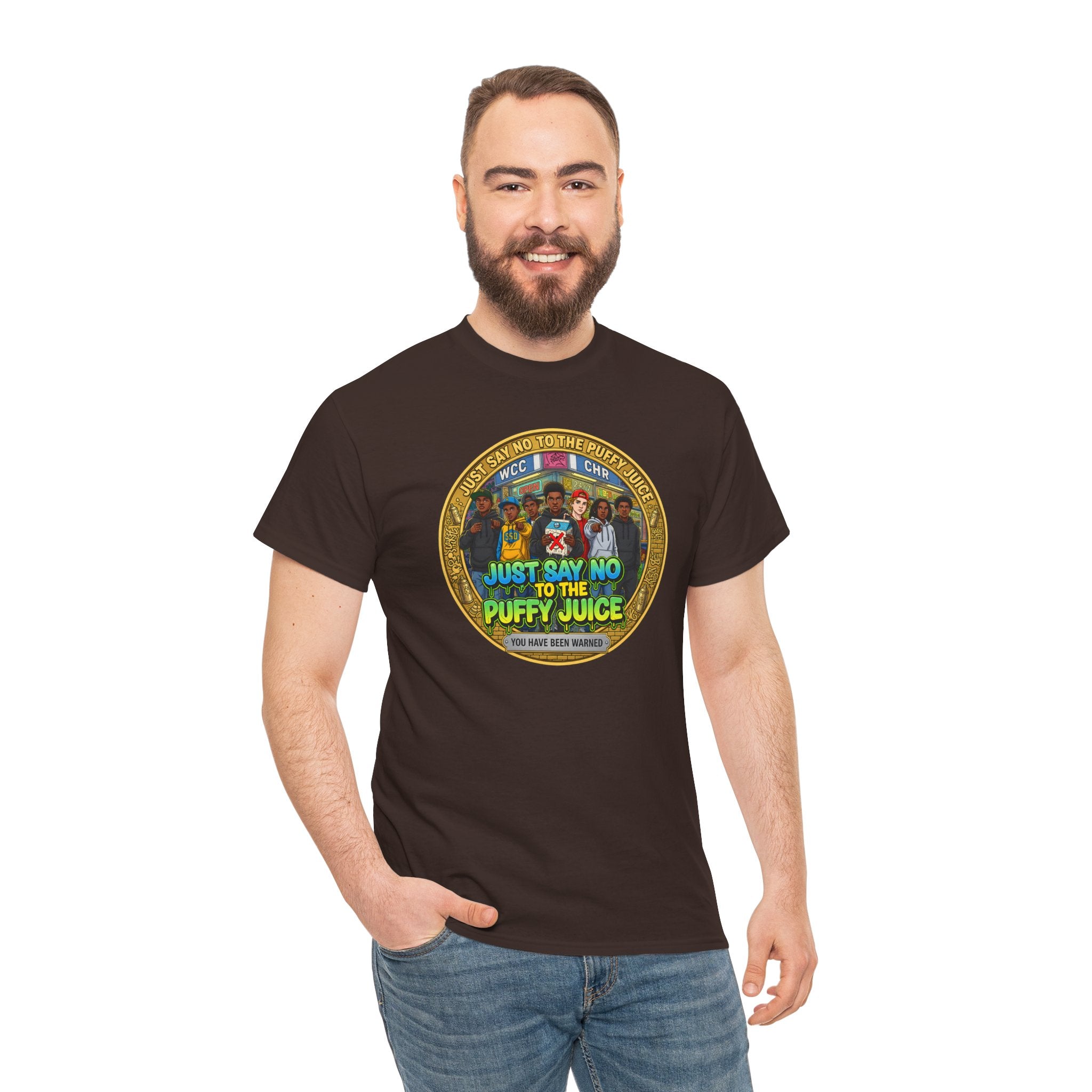 T-Shirt — "Just Say No to the Puffy Juice" Retro Anti-Vape Graphic Tee