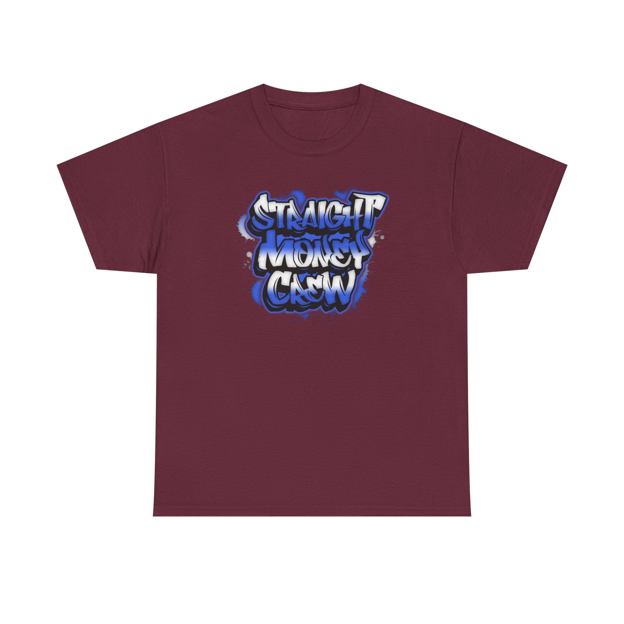 T-Shirt — "Stackin' Money Crew" Blue Graffiti Graphic Tee