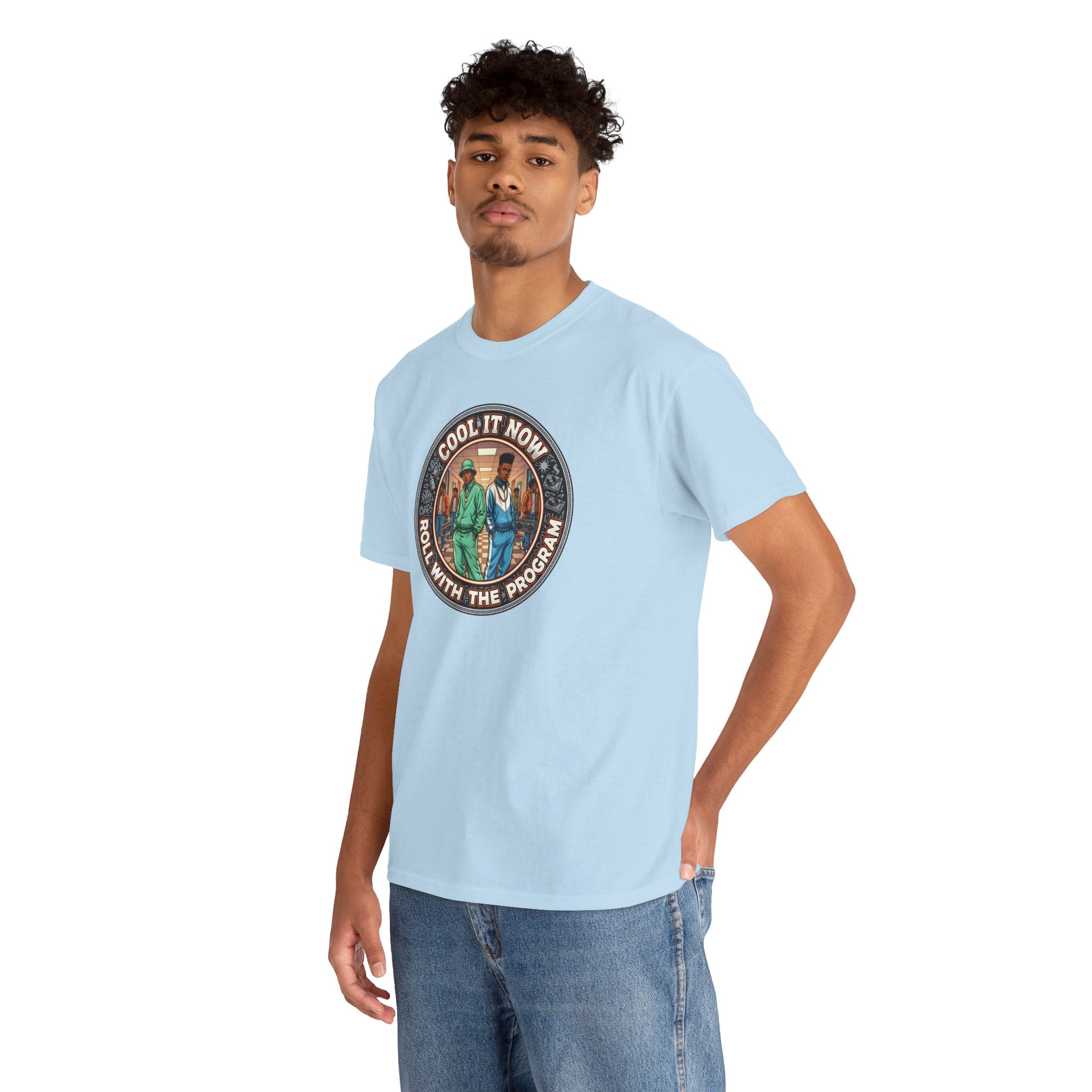 Cool It Now Tee — "Cool It Now Roll With The Program" Vintage Patch Graphic T-Shirt