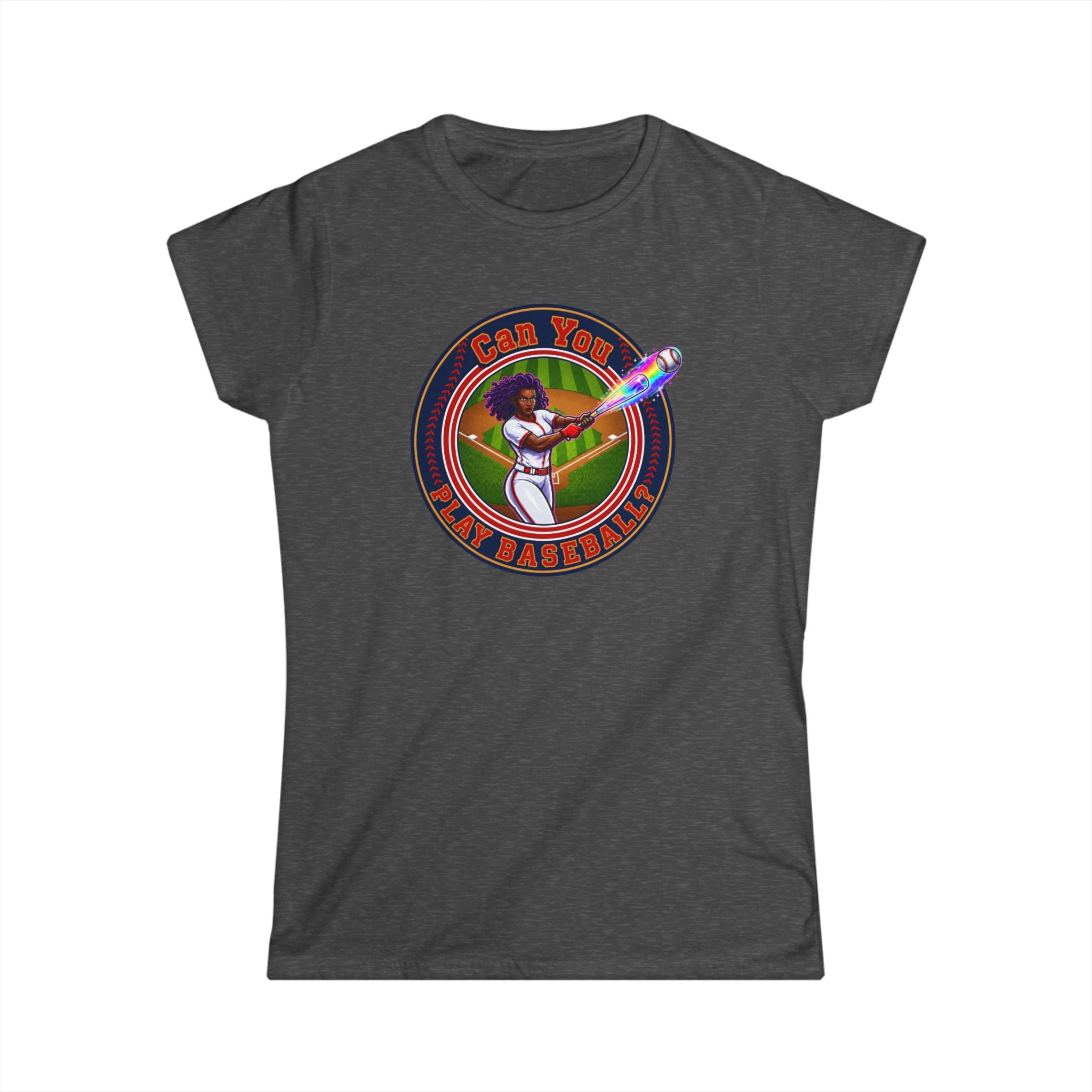 Can You Play Baseball? Women's Baseball Graphic Tee - Vintage Batter Design