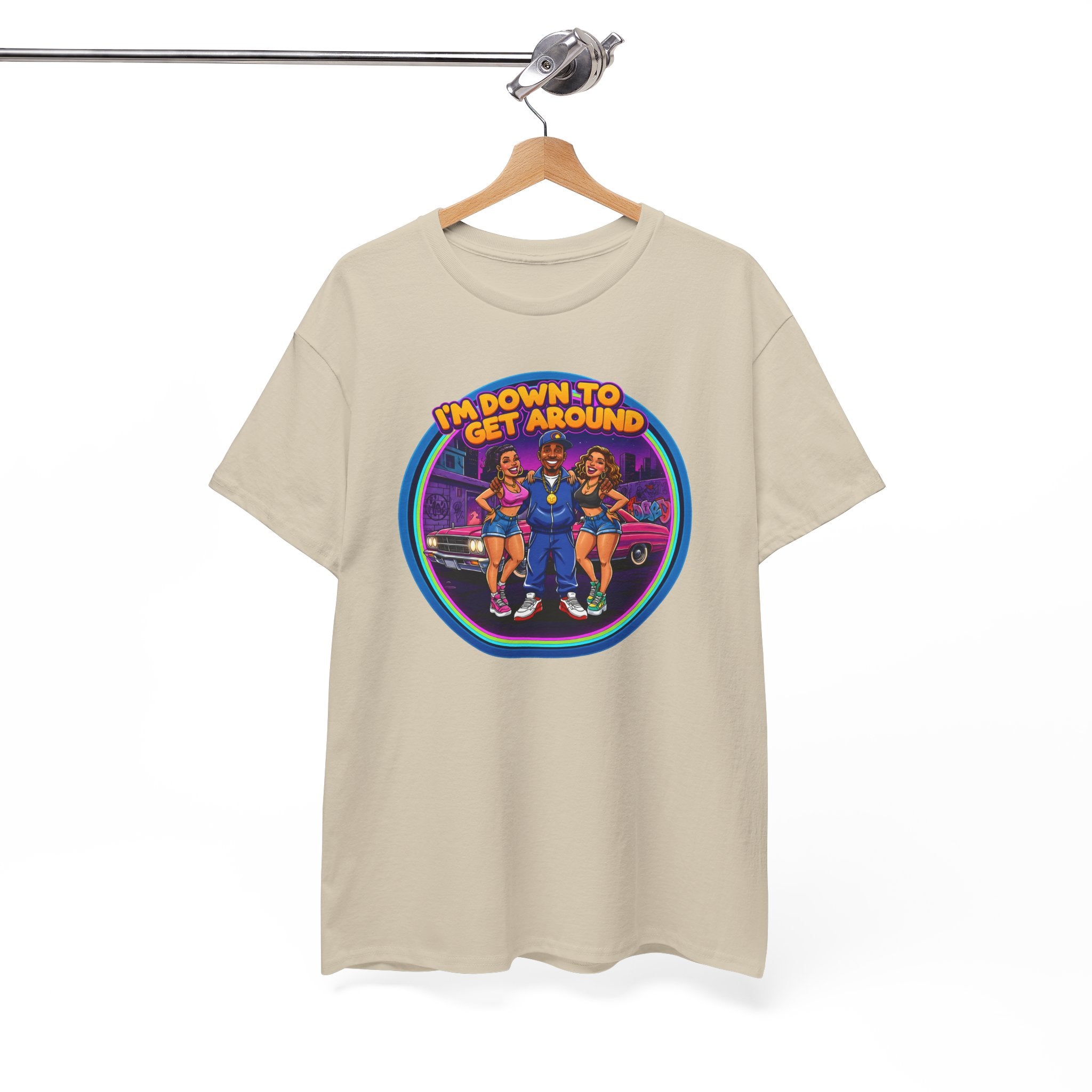 T-Shirt — 'I'm Down to Get Around' Retro Skate Crew Graphic Tee