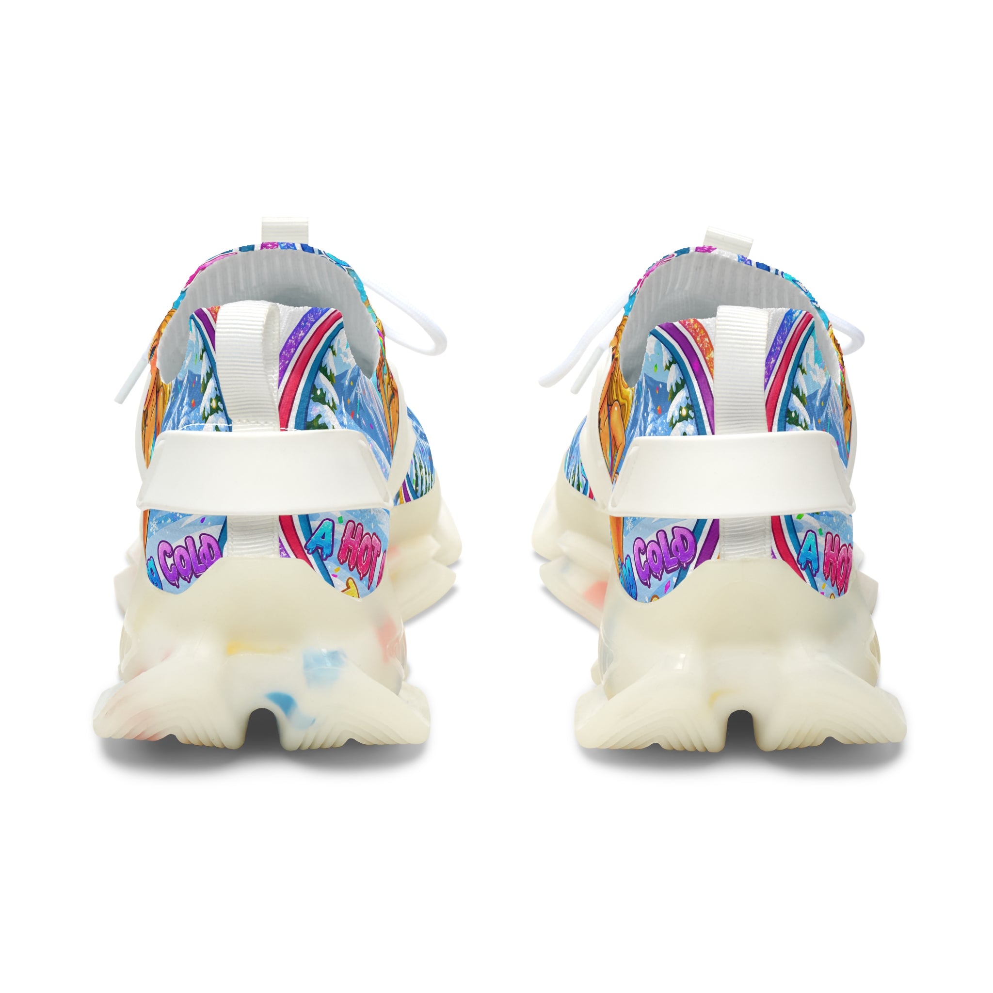Women’s Mesh Sneakers — "Snow Cone Hot Girl "Colorful Mermaid Graphic Athletic Shoes