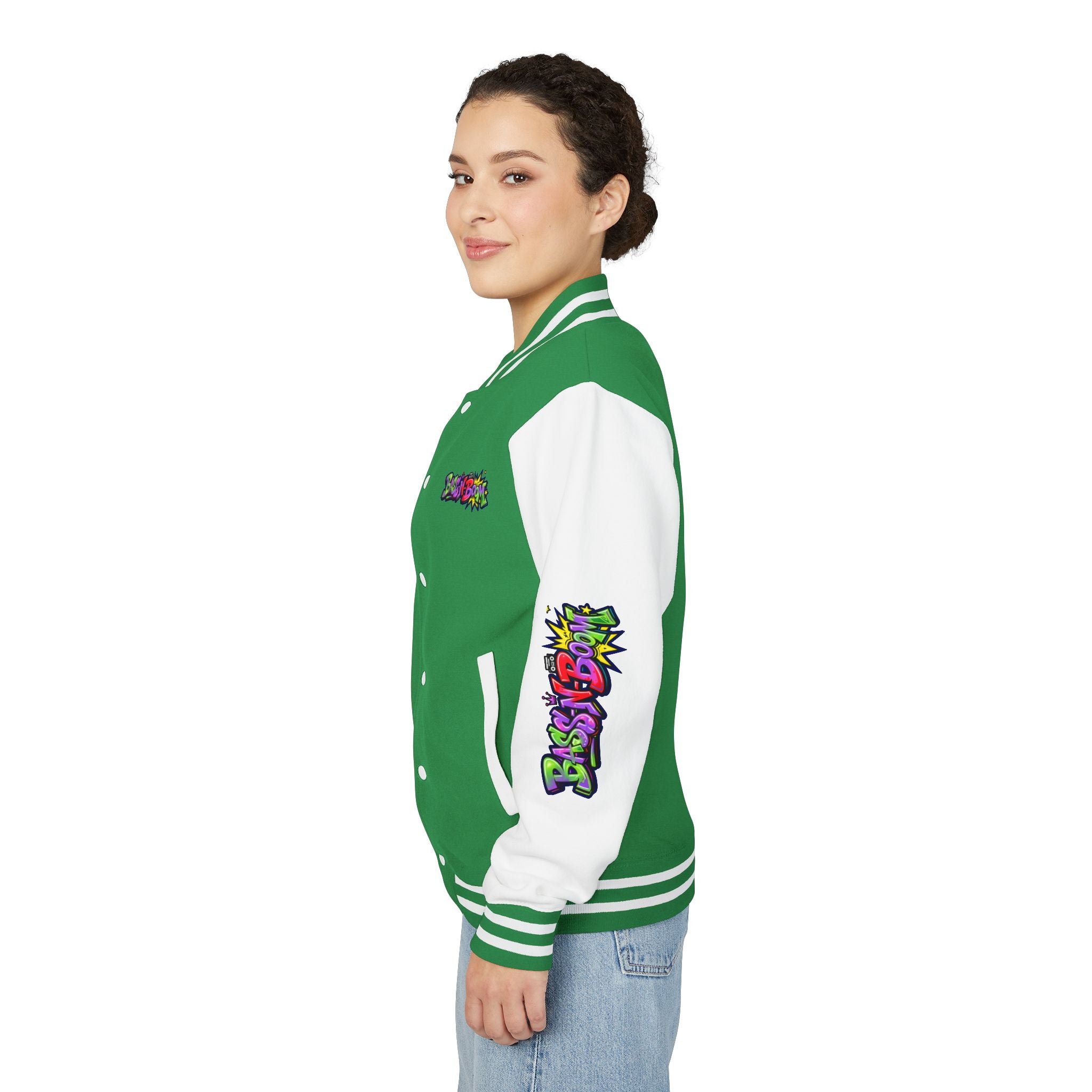 Letterman Jacket — 'Bass N Boom' Graffiti Bomber