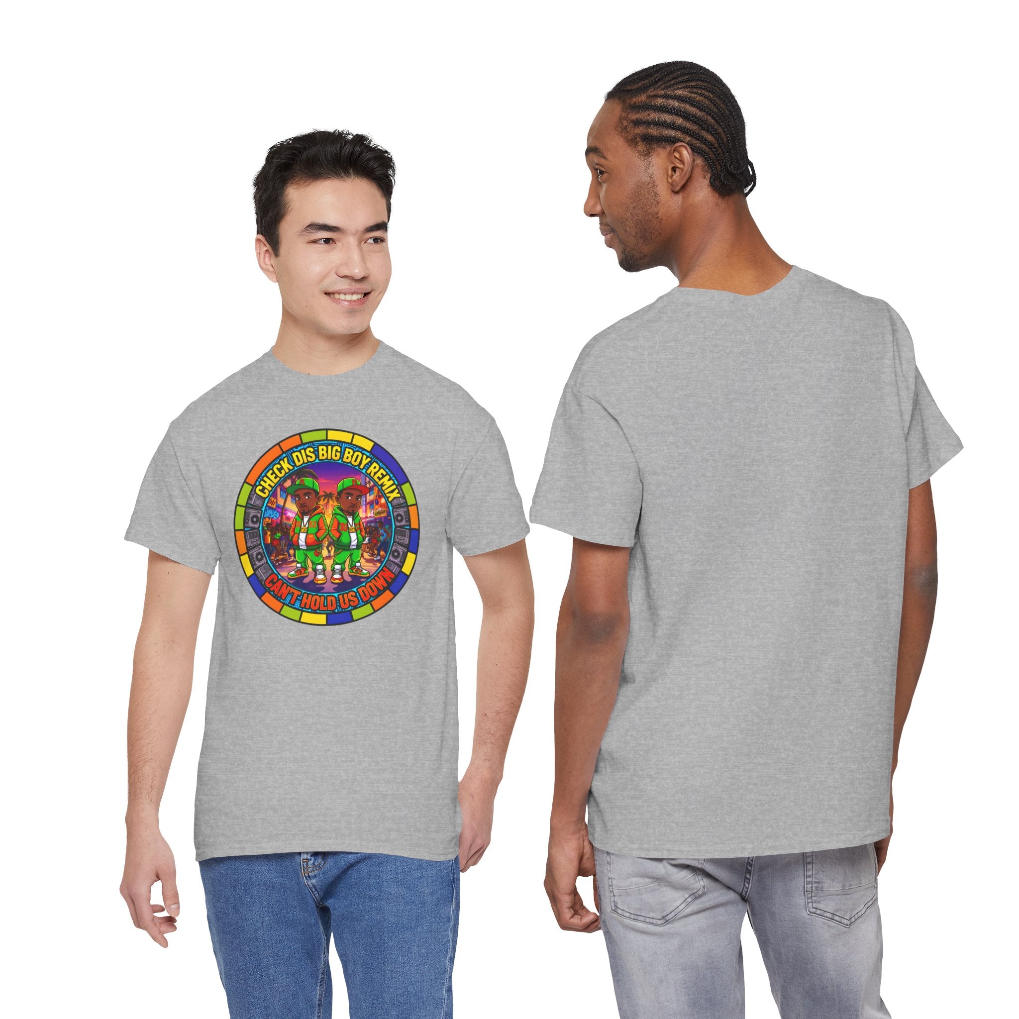 T-Shirt — "Check Dis Big Boy Remix" Colorful Cartoon Grap6hic Tee