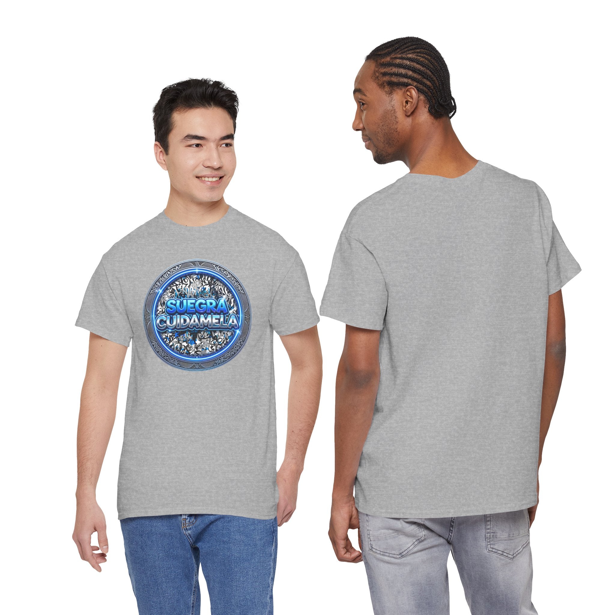 T-Shirt — Suegra Cuídame (Blue Floral Emblem)