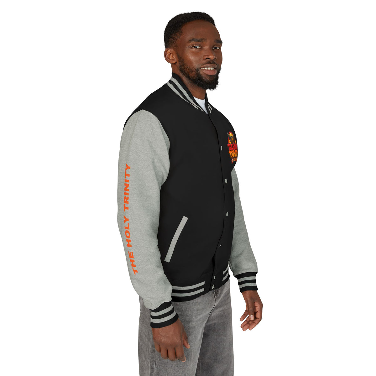 Letterman Jacket — "The Holy Trinity "Graphic Varsity Jacket