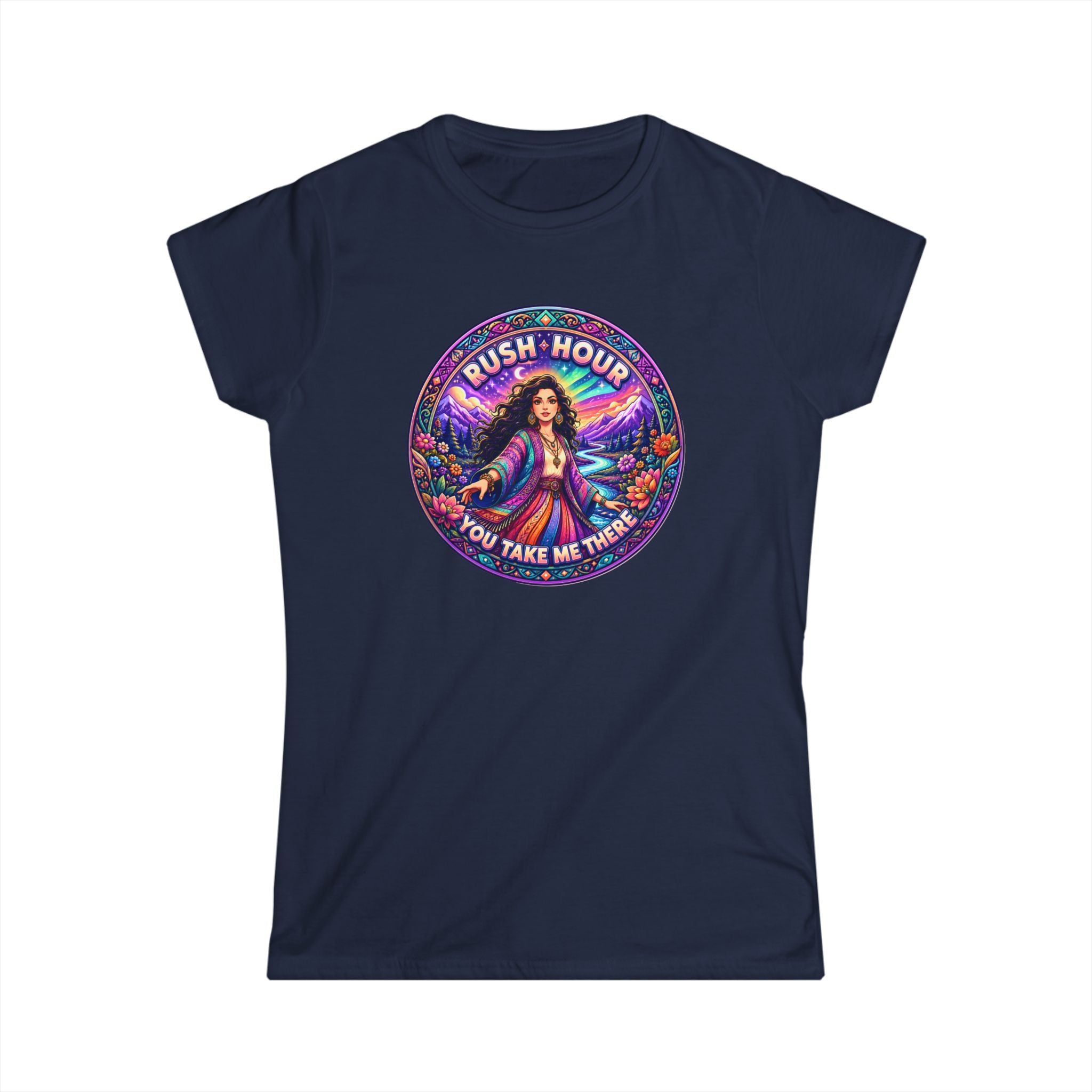 Retro Floral Tee — "You Take Me There" Women's Graphic T-Shirt